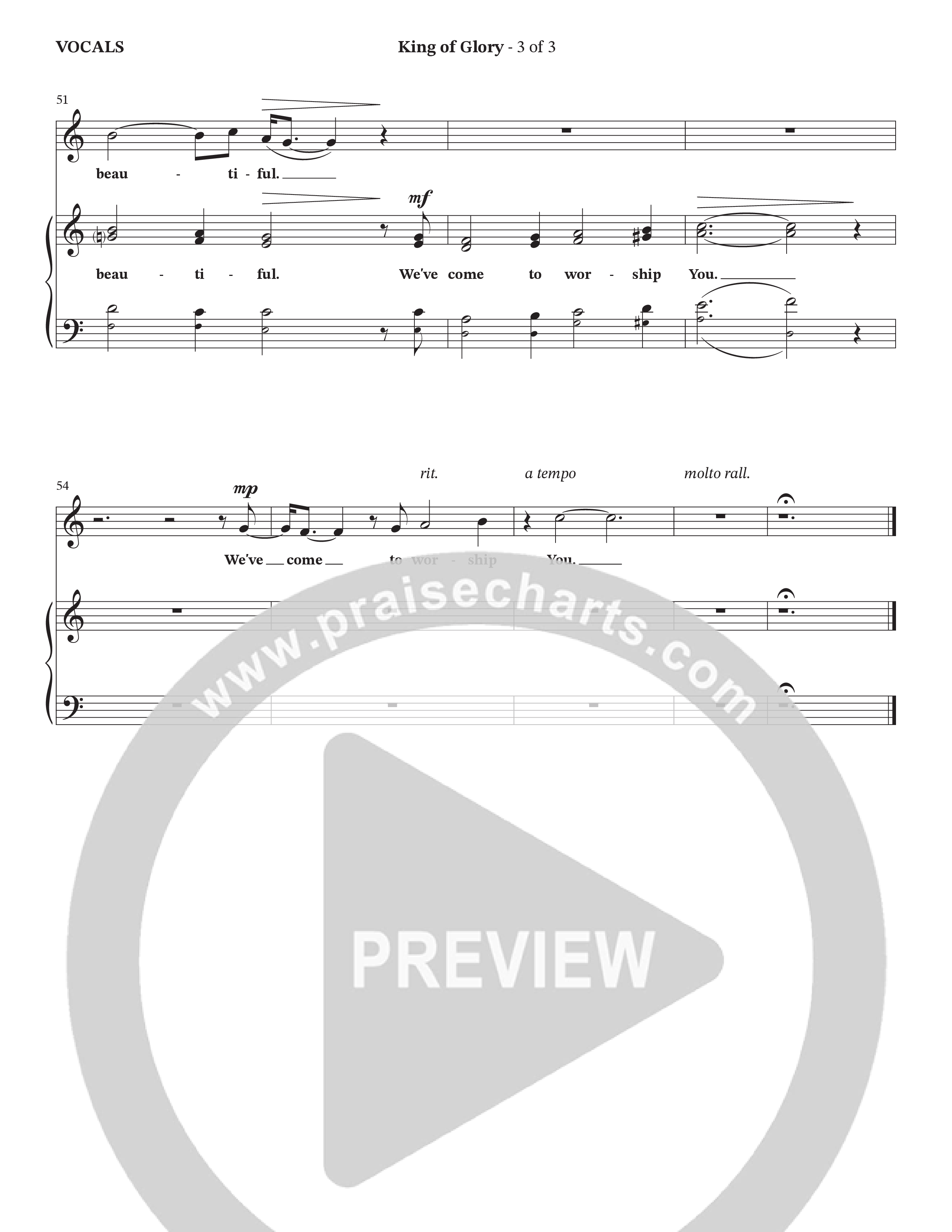 King Of Glory (Choral Anthem SATB) Choir Sheet (SATB) (The Brooklyn Tabernacle Choir / Arr. Carol Cymbala / Orch. Lari Goss)