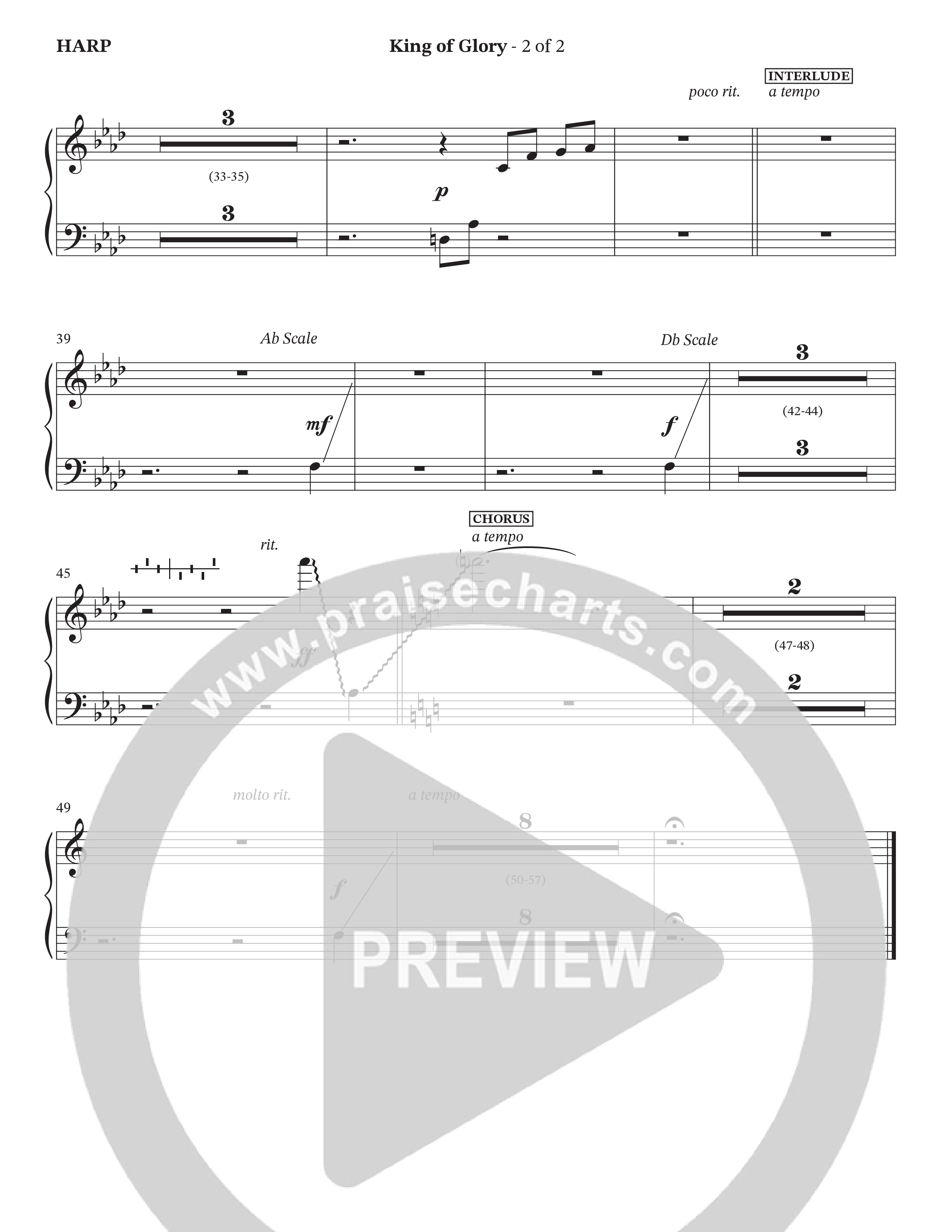 King Of Glory (Choral Anthem SATB) Harp (The Brooklyn Tabernacle Choir / Arr. Carol Cymbala / Orch. Lari Goss)