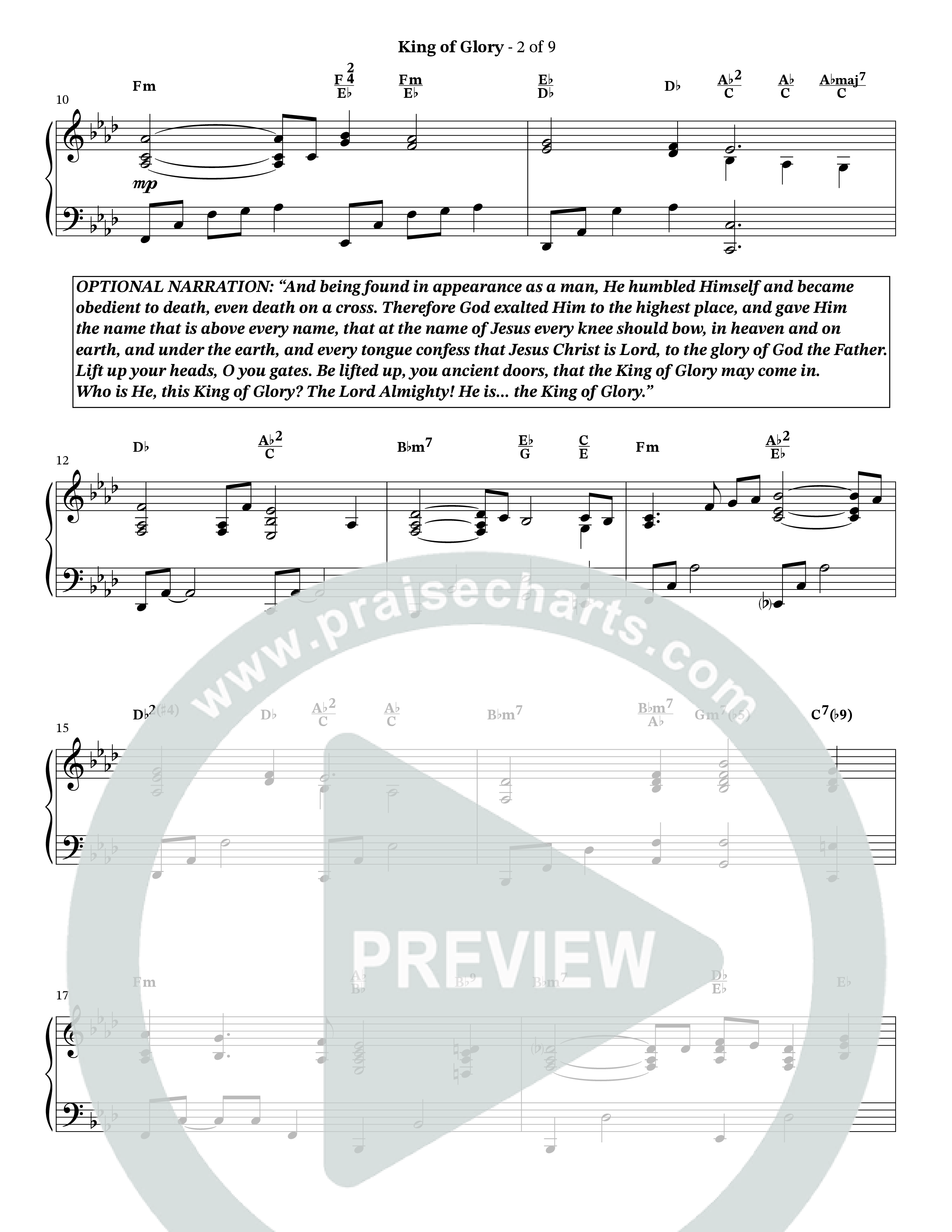 King Of Glory (Choral Anthem SATB) Anthem (SATB/Piano) (The Brooklyn Tabernacle Choir / Arr. Carol Cymbala / Orch. Lari Goss)