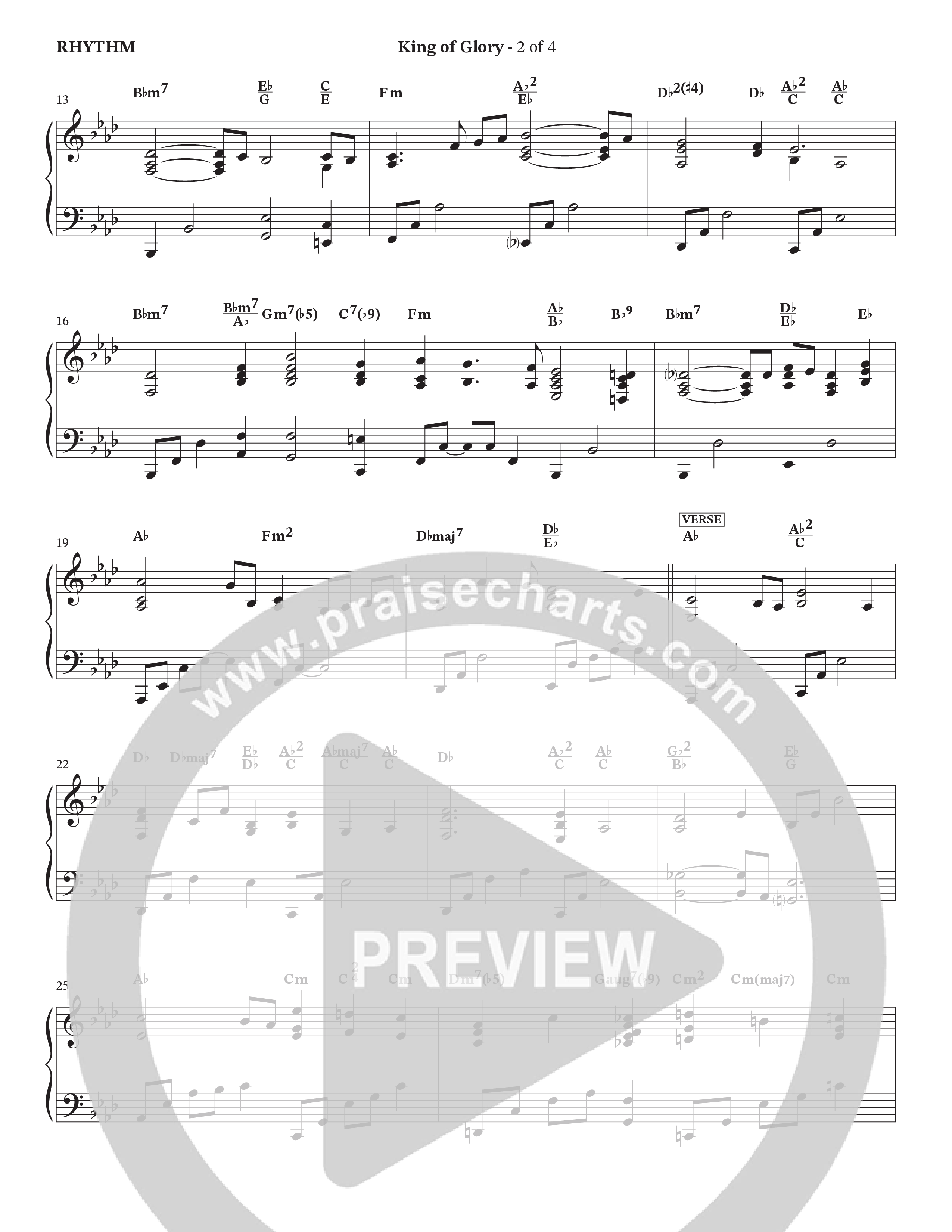 King Of Glory (Choral Anthem SATB) Rhythm Chart (The Brooklyn Tabernacle Choir / Arr. Carol Cymbala / Orch. Lari Goss)