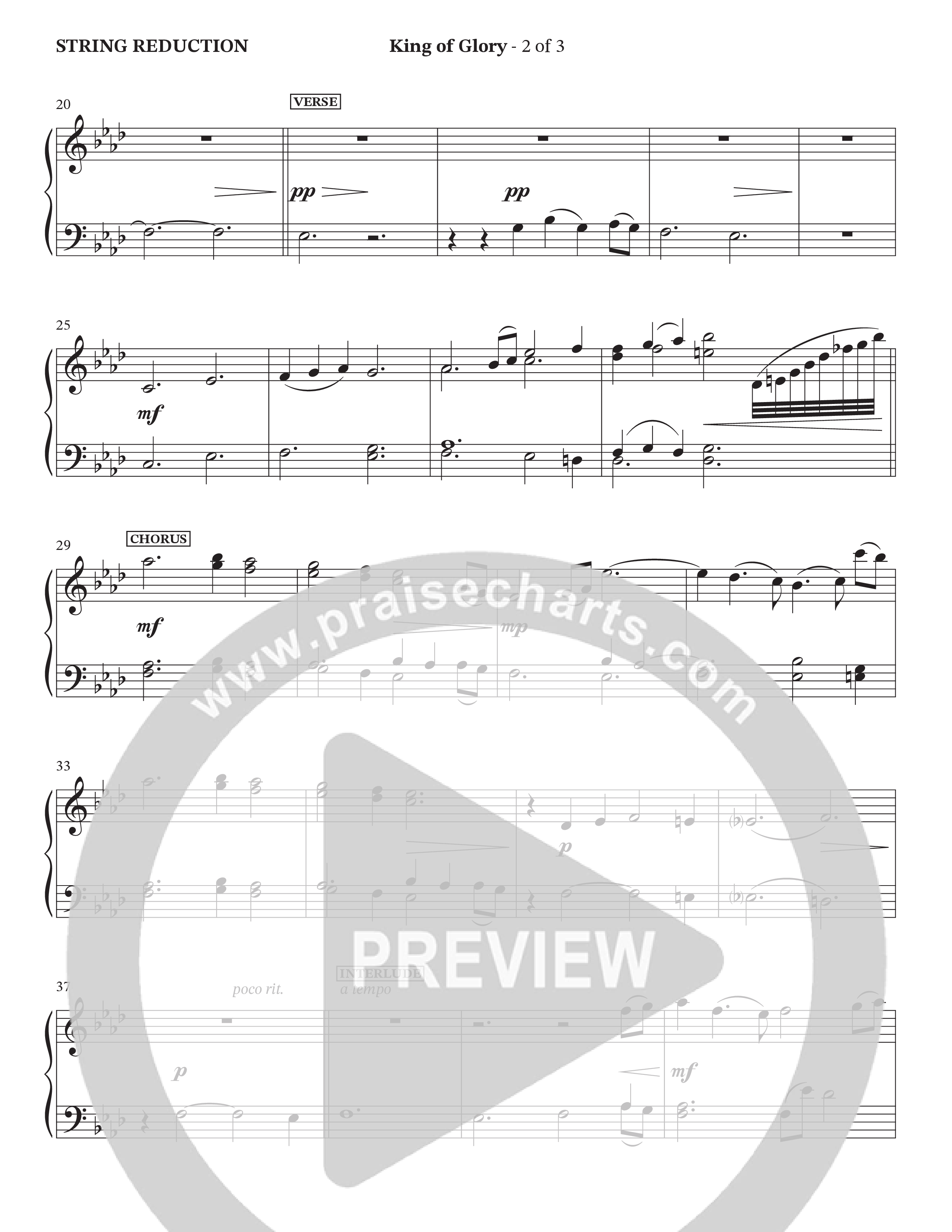 King Of Glory (Choral Anthem SATB) String Reduction (The Brooklyn Tabernacle Choir / Arr. Carol Cymbala / Orch. Lari Goss)