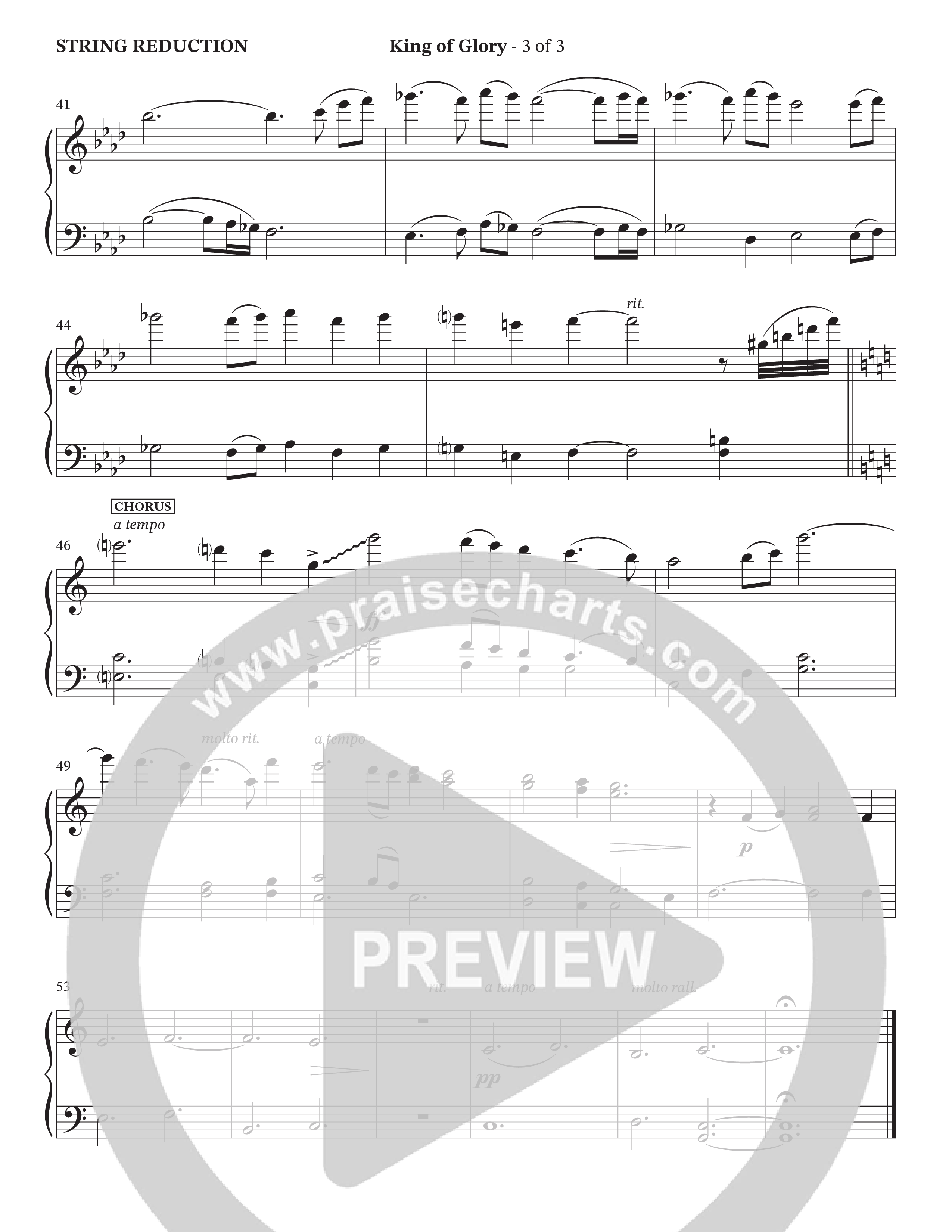 King Of Glory (Choral Anthem SATB) String Reduction (The Brooklyn Tabernacle Choir / Arr. Carol Cymbala / Orch. Lari Goss)
