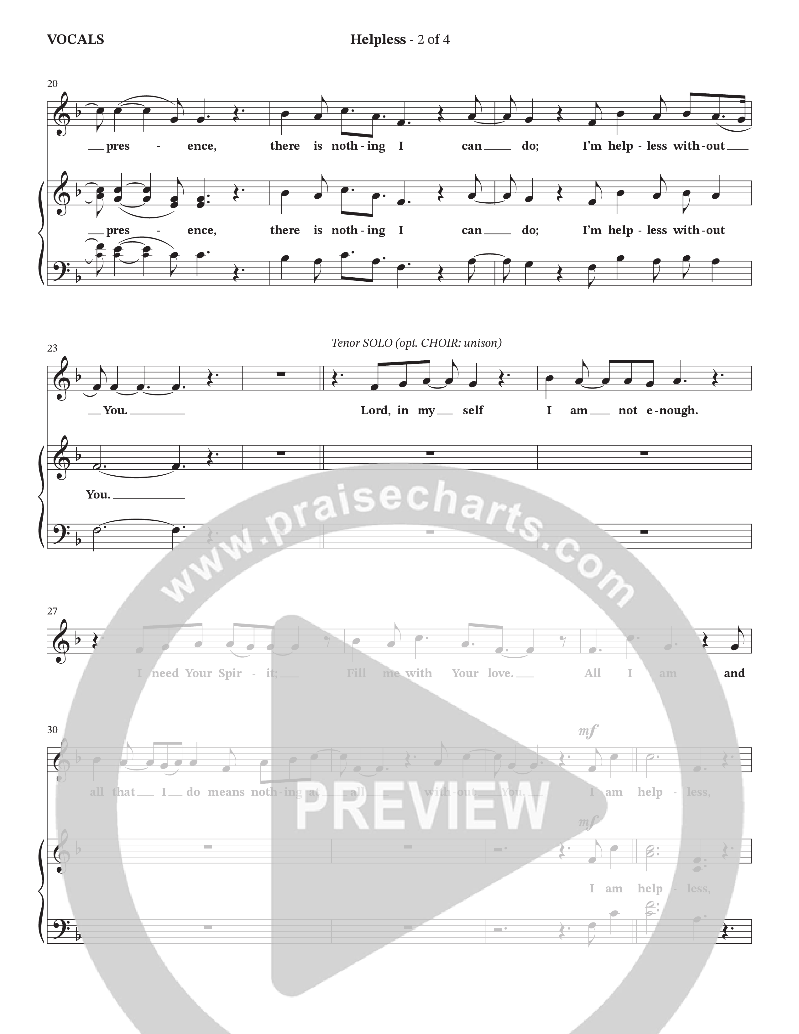 Helpless (Choral Anthem SATB) Choir Sheet (SATB) (The Brooklyn Tabernacle Choir)