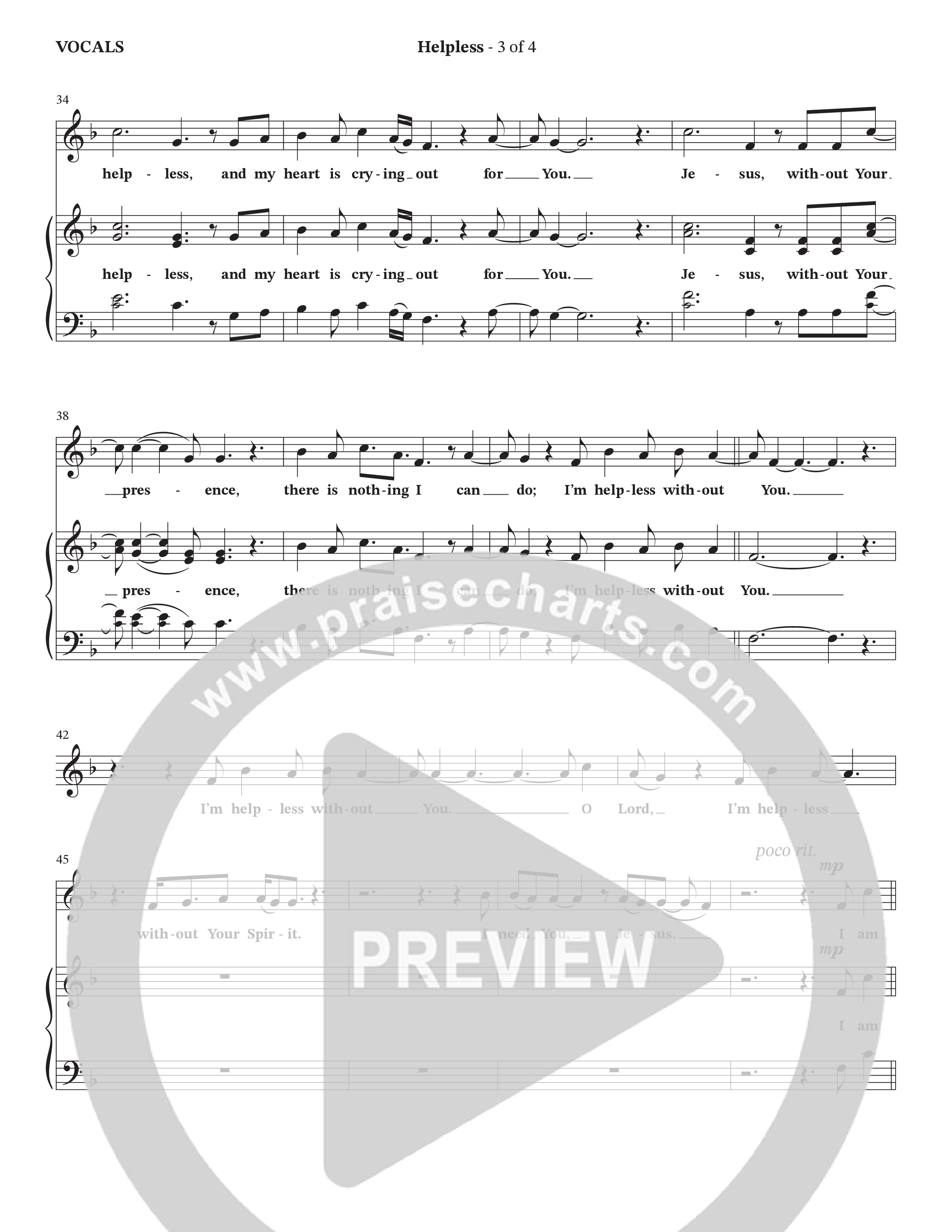 Helpless (Choral Anthem SATB) Choir Sheet (SATB) (The Brooklyn Tabernacle Choir)