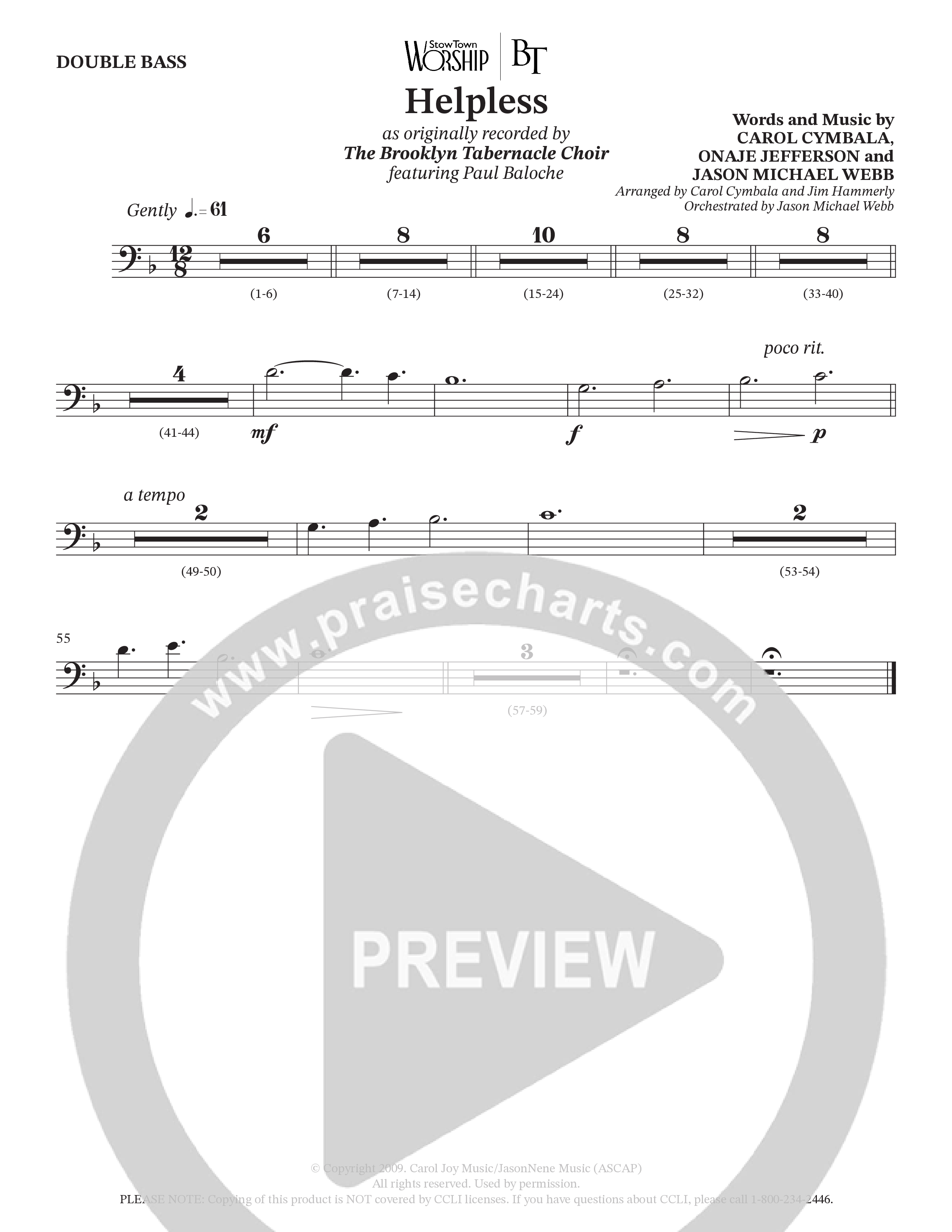 Helpless (Choral Anthem SATB) Double Bass (The Brooklyn Tabernacle Choir)