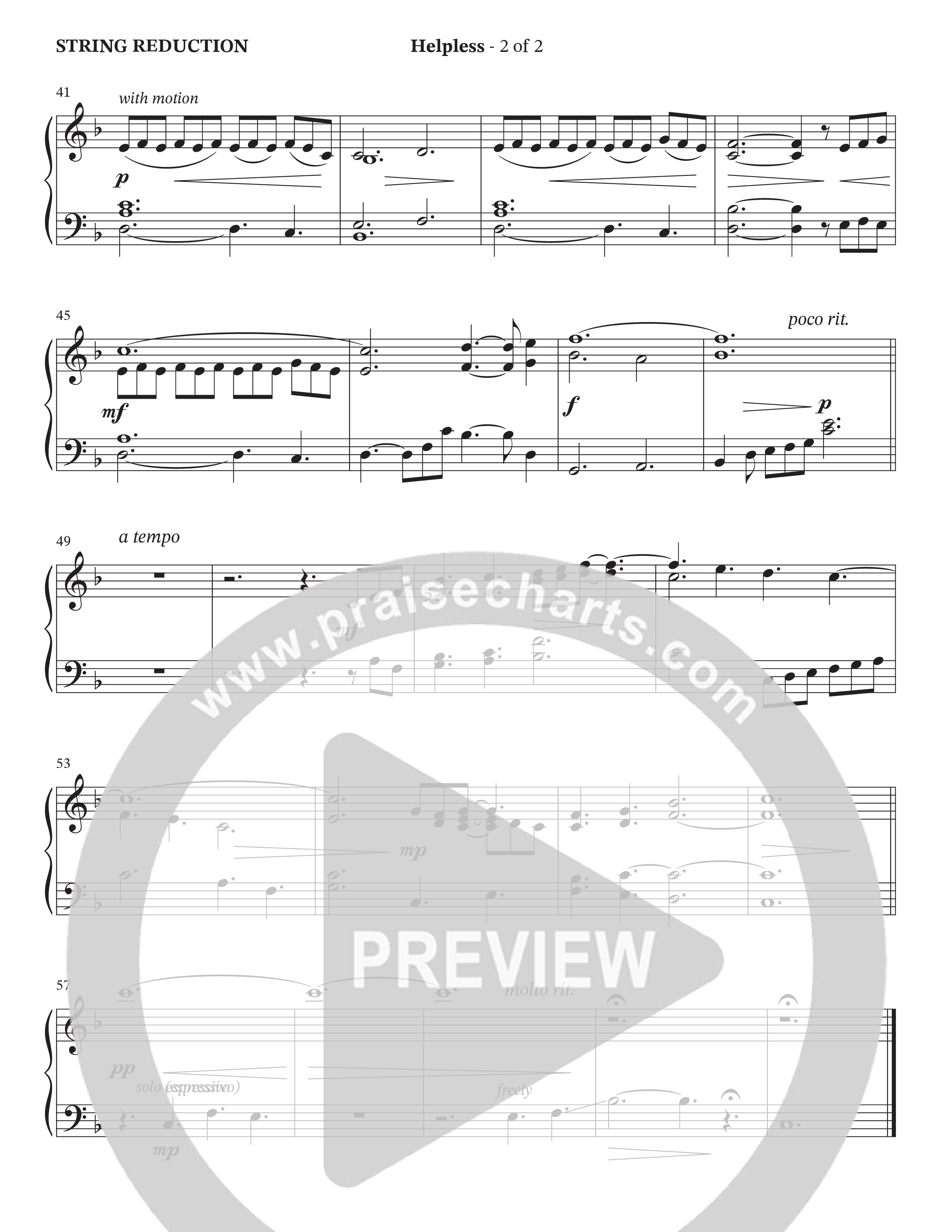 Helpless (Choral Anthem SATB) String Reduction (The Brooklyn Tabernacle Choir)