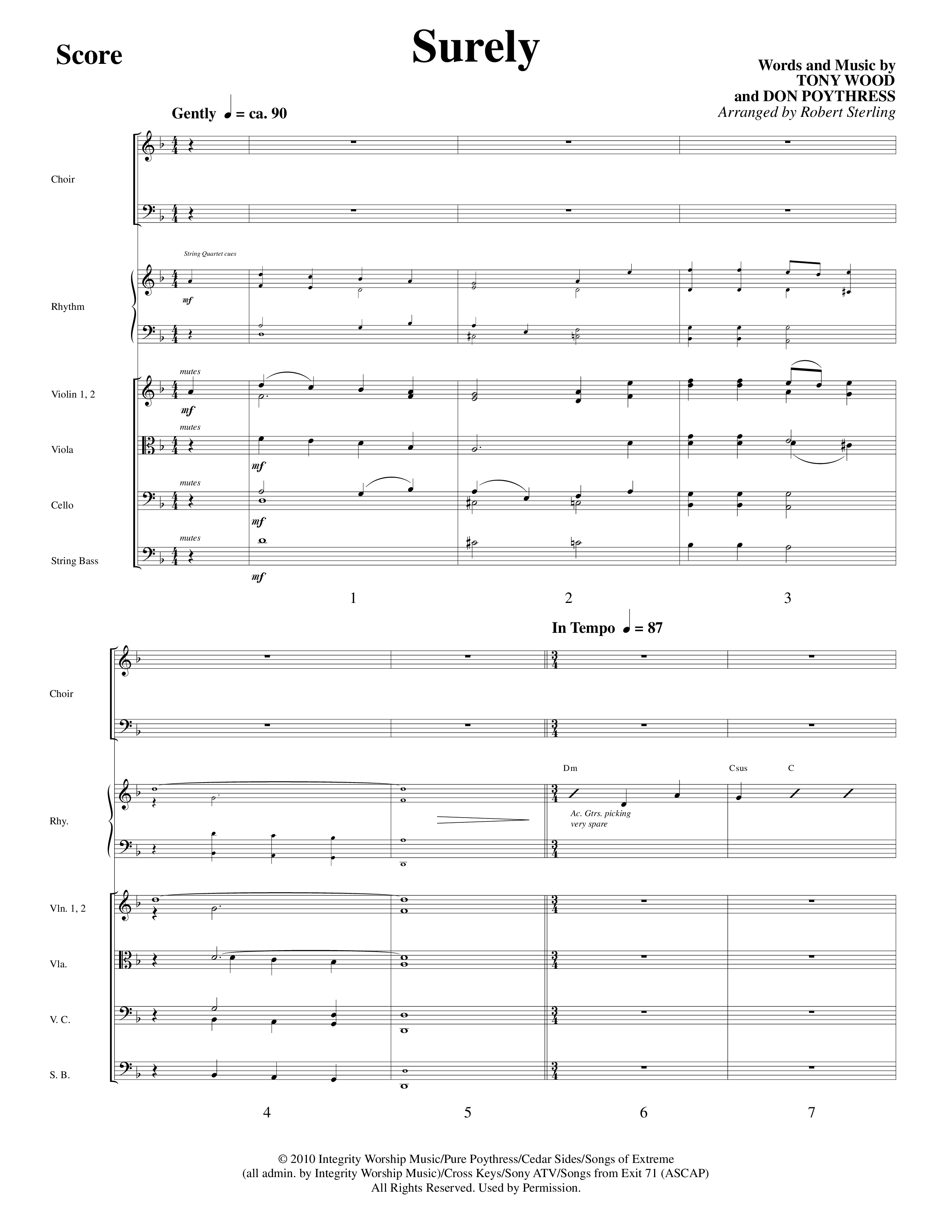 As Sure As My Redeemer Lives (8 Song Choral Collection) Song 3 (Orchestration) (Word Music Choral / Arr. Robert Sterling)