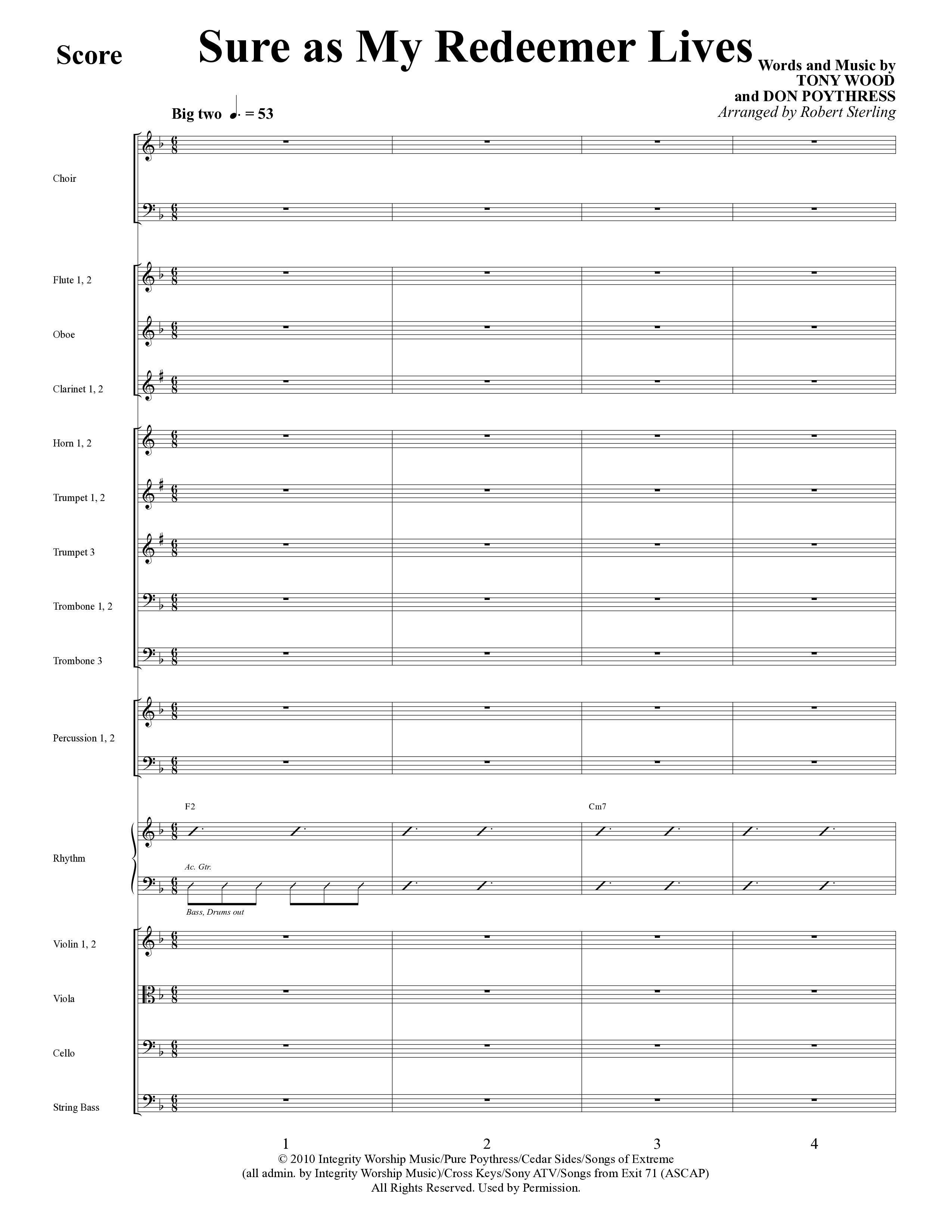 As Sure As My Redeemer Lives (8 Song Choral Collection) Song 5 (Orchestration) (Word Music Choral / Arr. Robert Sterling)