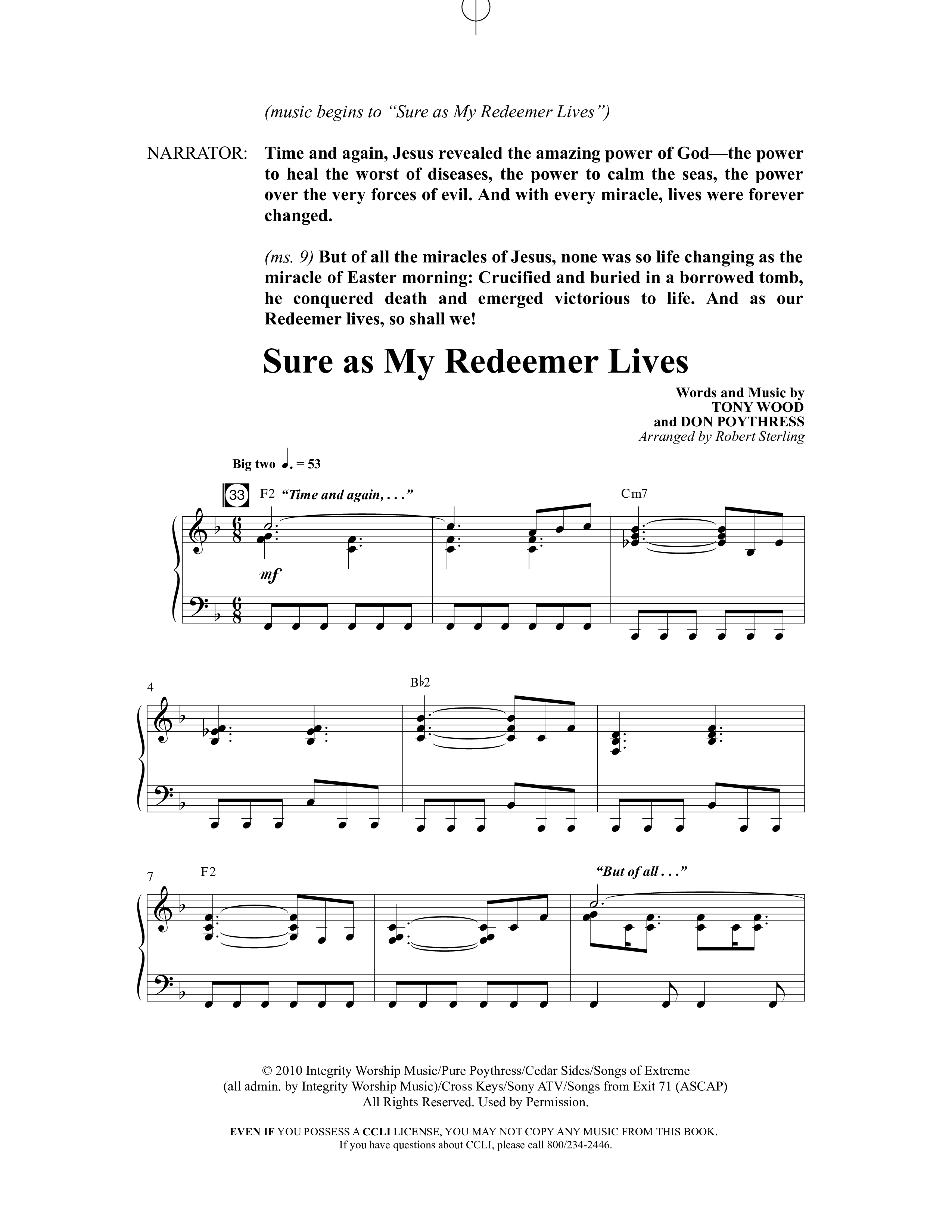 As Sure As My Redeemer Lives (8 Song Choral Collection) Song 5 (Piano SATB) (Word Music Choral / Arr. Robert Sterling)