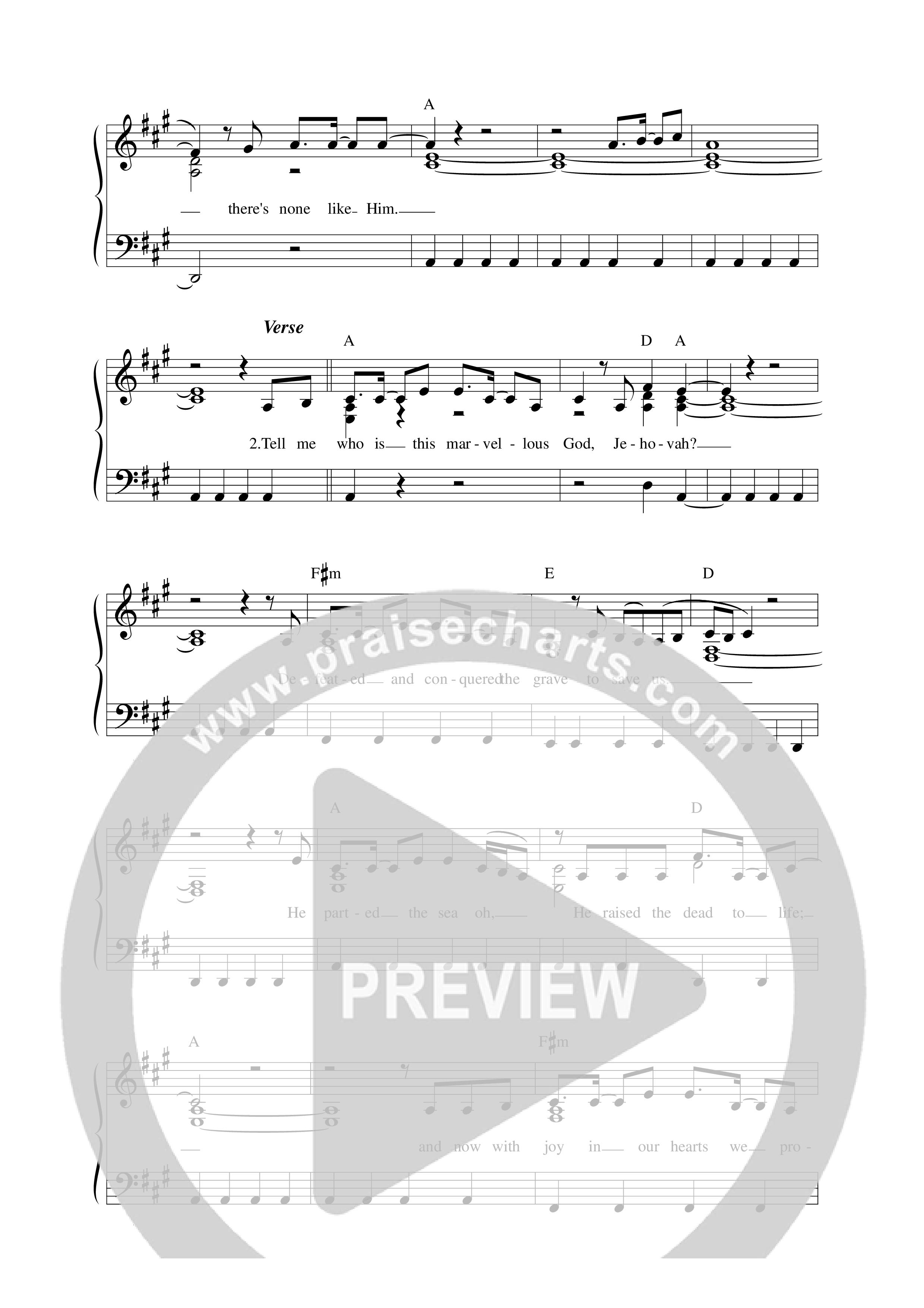 None Like Jehovah Lead Sheet Melody (Philippa Hanna)