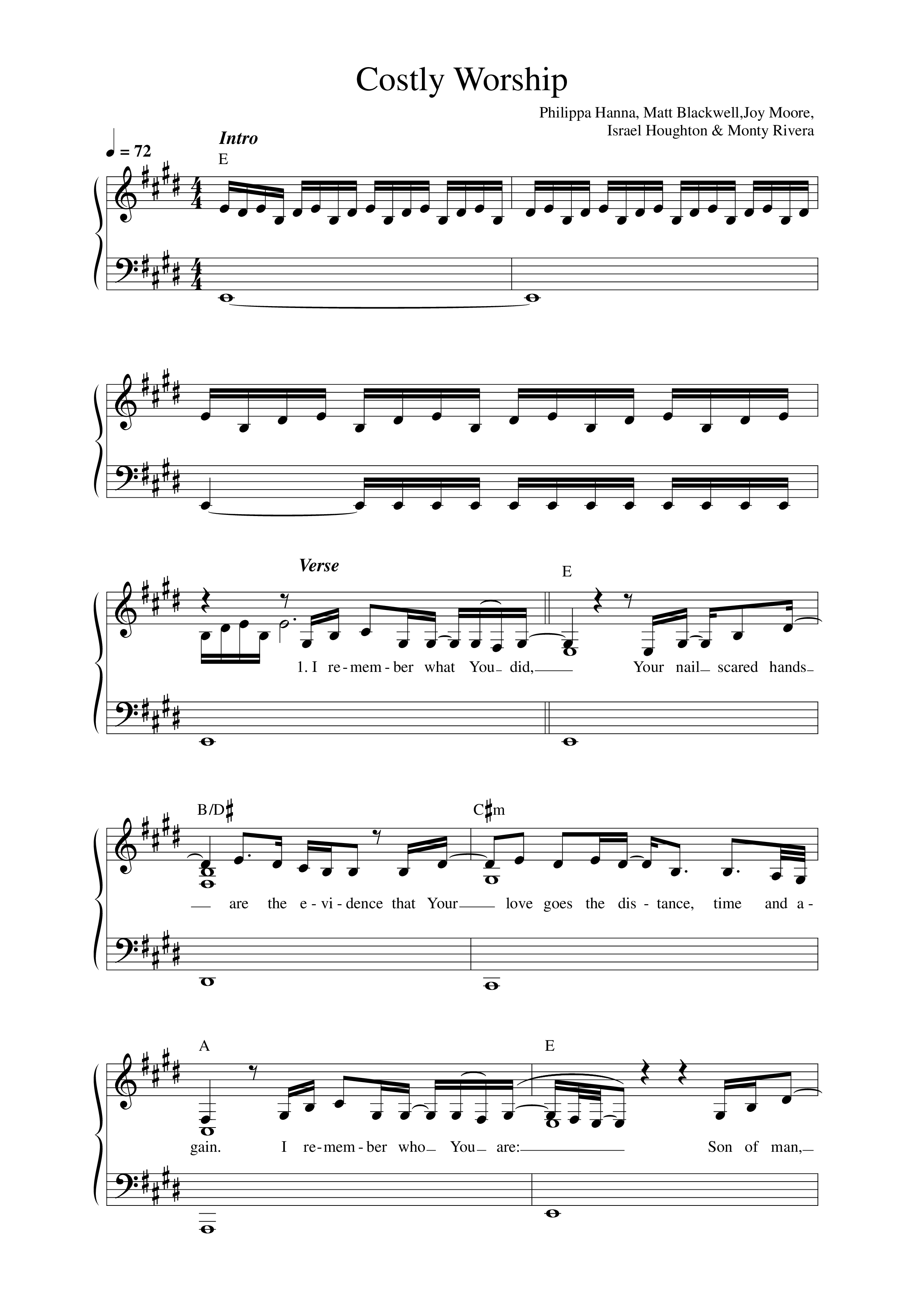 Costly Worship Lead Sheet Melody (Philippa Hanna)