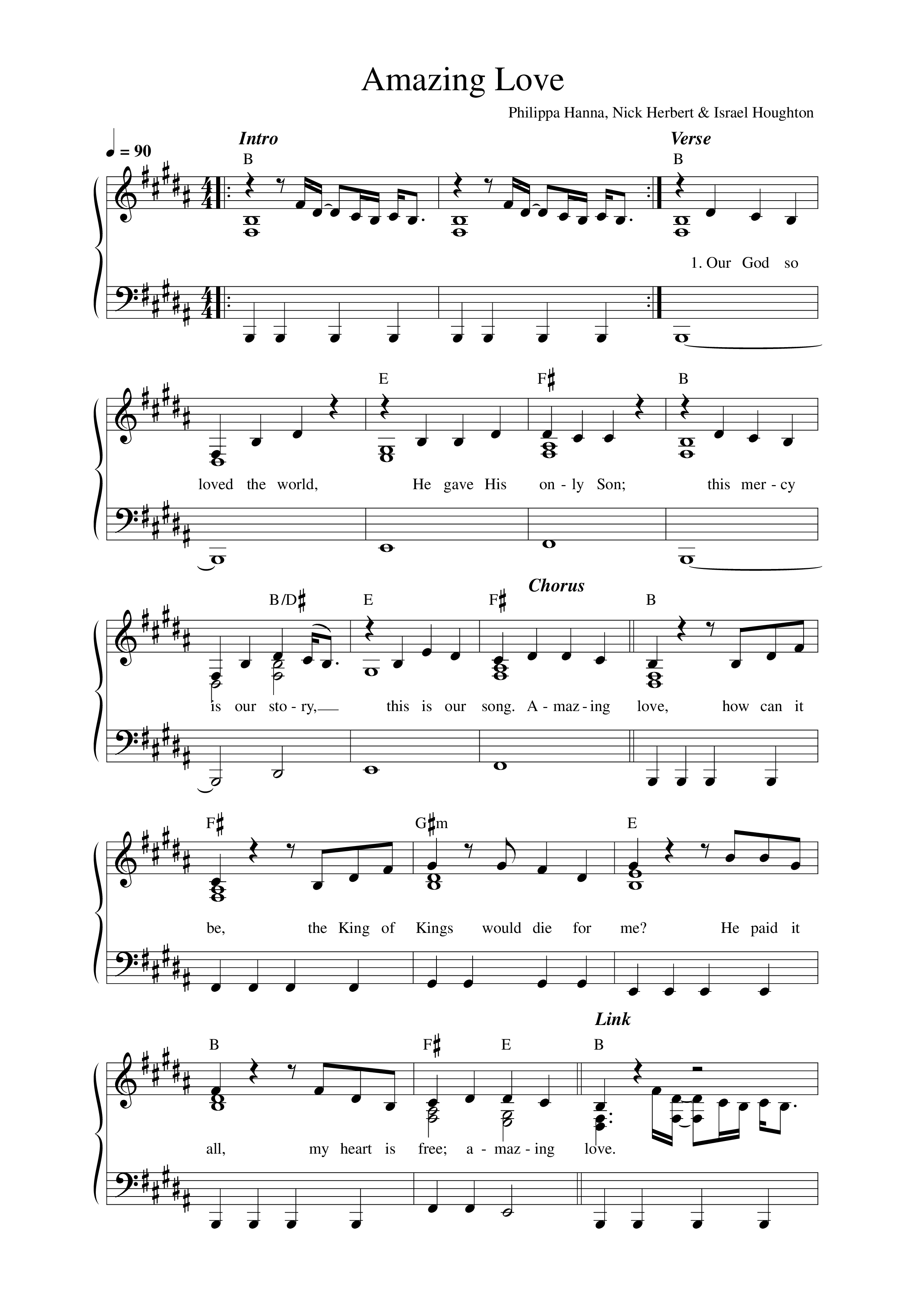 Amazing Love Lead Sheet Melody (Philippa Hanna)