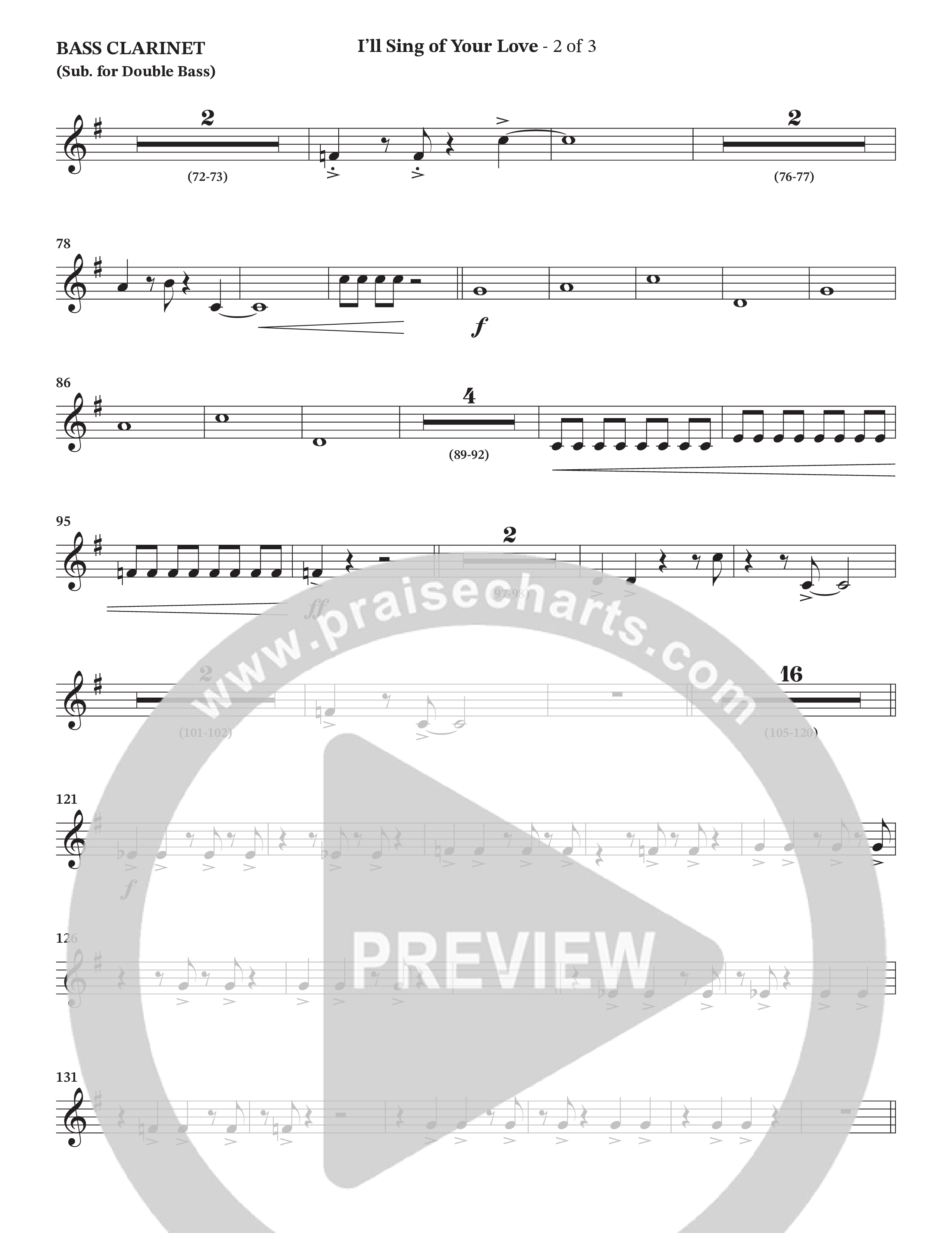 I'll Sing Of Your Love (Choral Anthem SATB) Bass Clarinet (The Brooklyn Tabernacle Choir / Arr. Carol Cymbala / Orch. Jason Michael Webb)