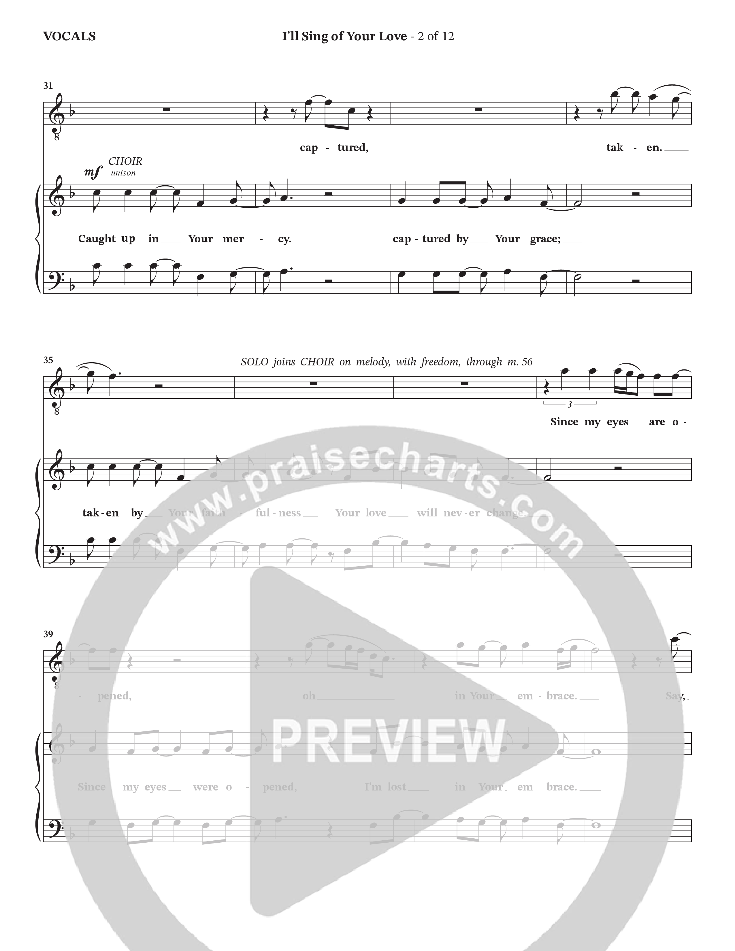 I'll Sing Of Your Love (Choral Anthem SATB) Choir Sheet (SATB) (The Brooklyn Tabernacle Choir / Arr. Carol Cymbala / Orch. Jason Michael Webb)
