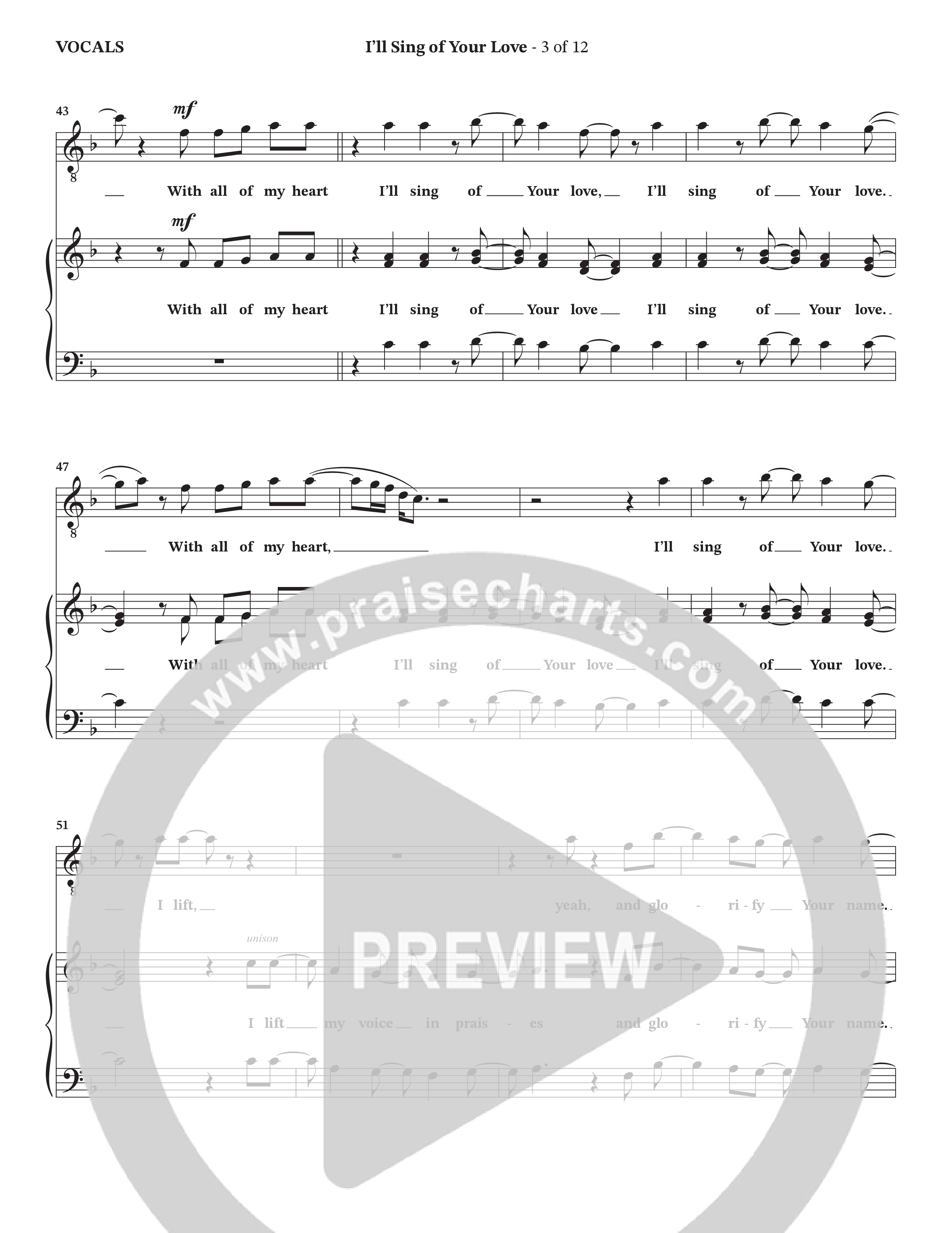 I'll Sing Of Your Love (Choral Anthem SATB) Choir Sheet (SATB) (The Brooklyn Tabernacle Choir / Arr. Carol Cymbala / Orch. Jason Michael Webb)