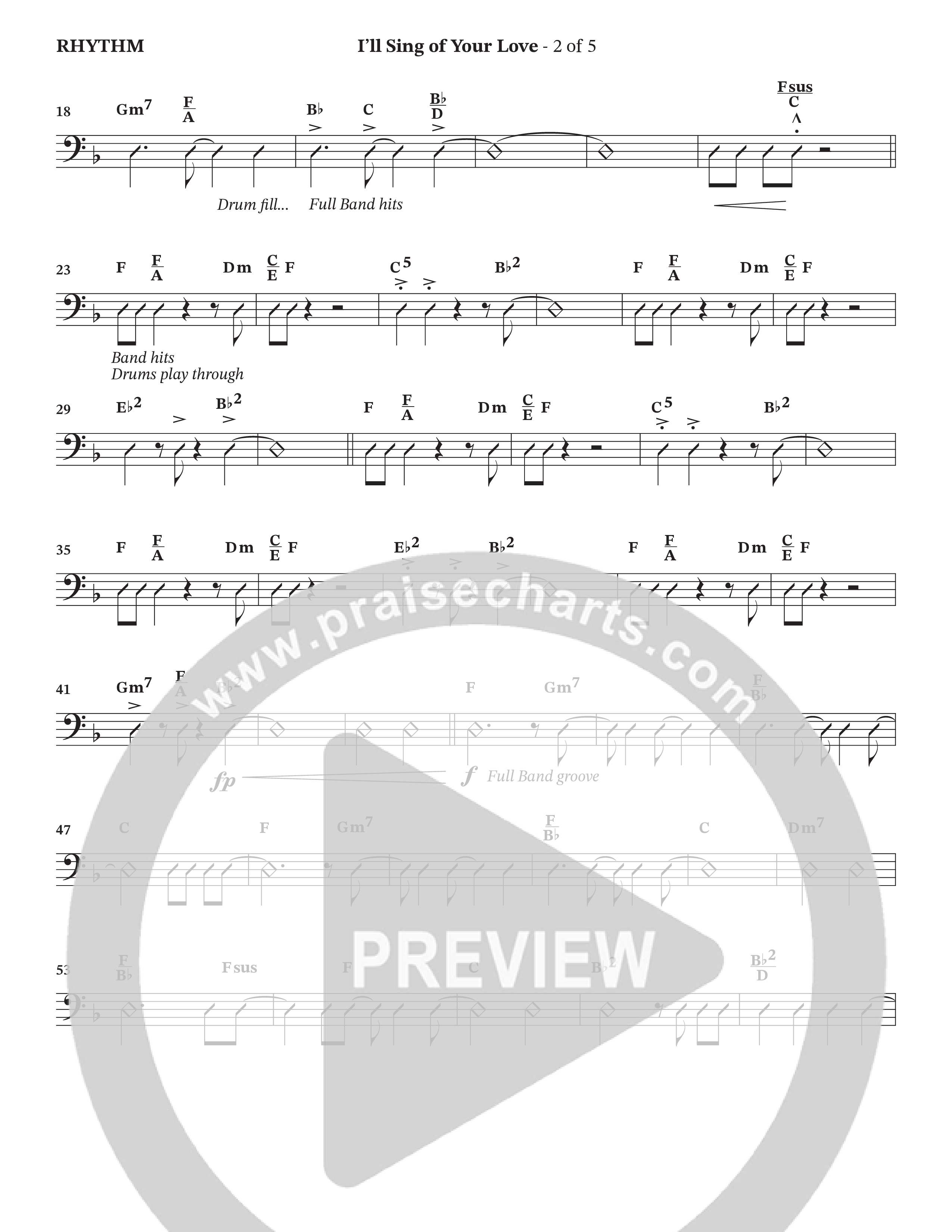 I'll Sing Of Your Love (Choral Anthem SATB) Rhythm Chart (The Brooklyn Tabernacle Choir / Arr. Carol Cymbala / Orch. Jason Michael Webb)