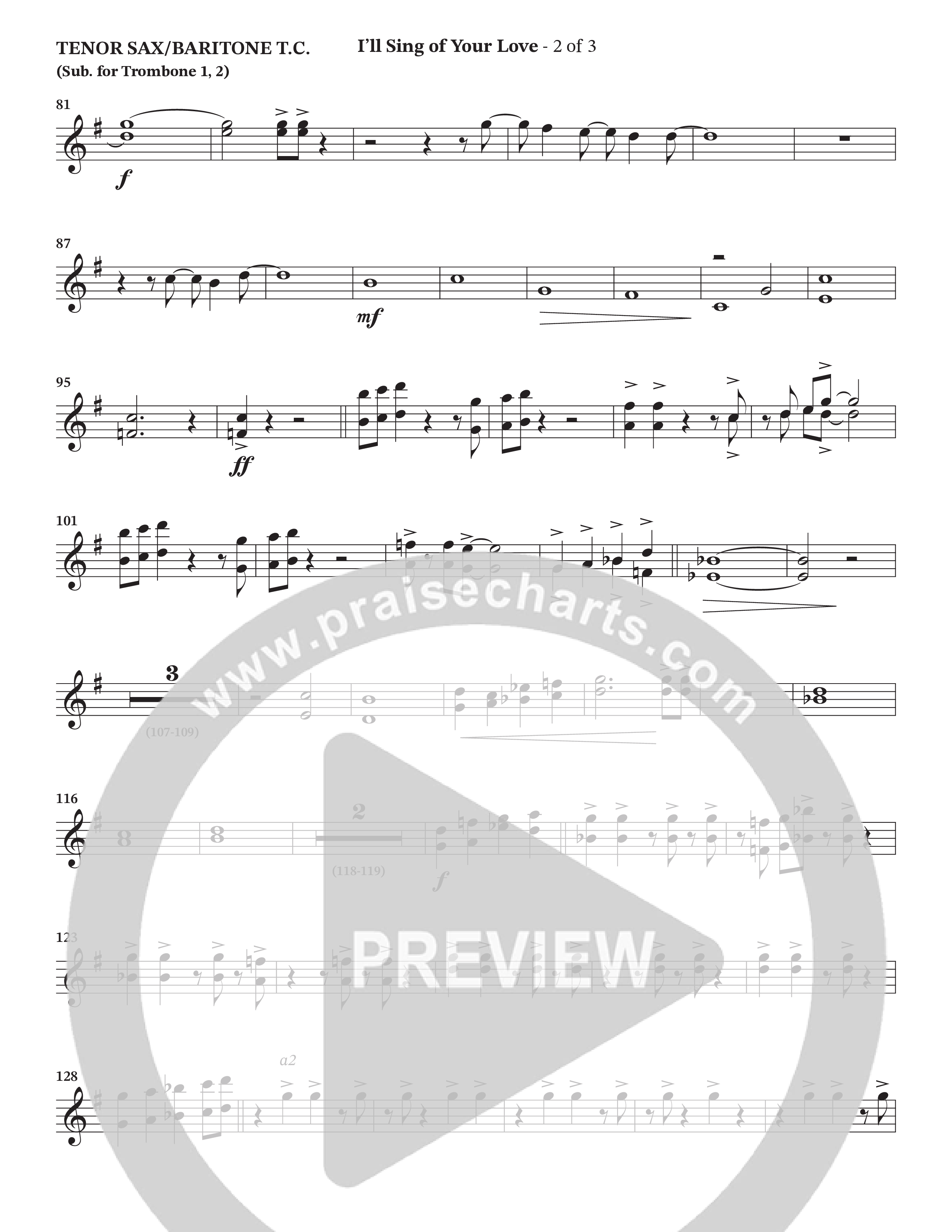 I'll Sing Of Your Love (Choral Anthem SATB) Tenor Sax/Baritone T.C. (The Brooklyn Tabernacle Choir / Arr. Carol Cymbala / Orch. Jason Michael Webb)