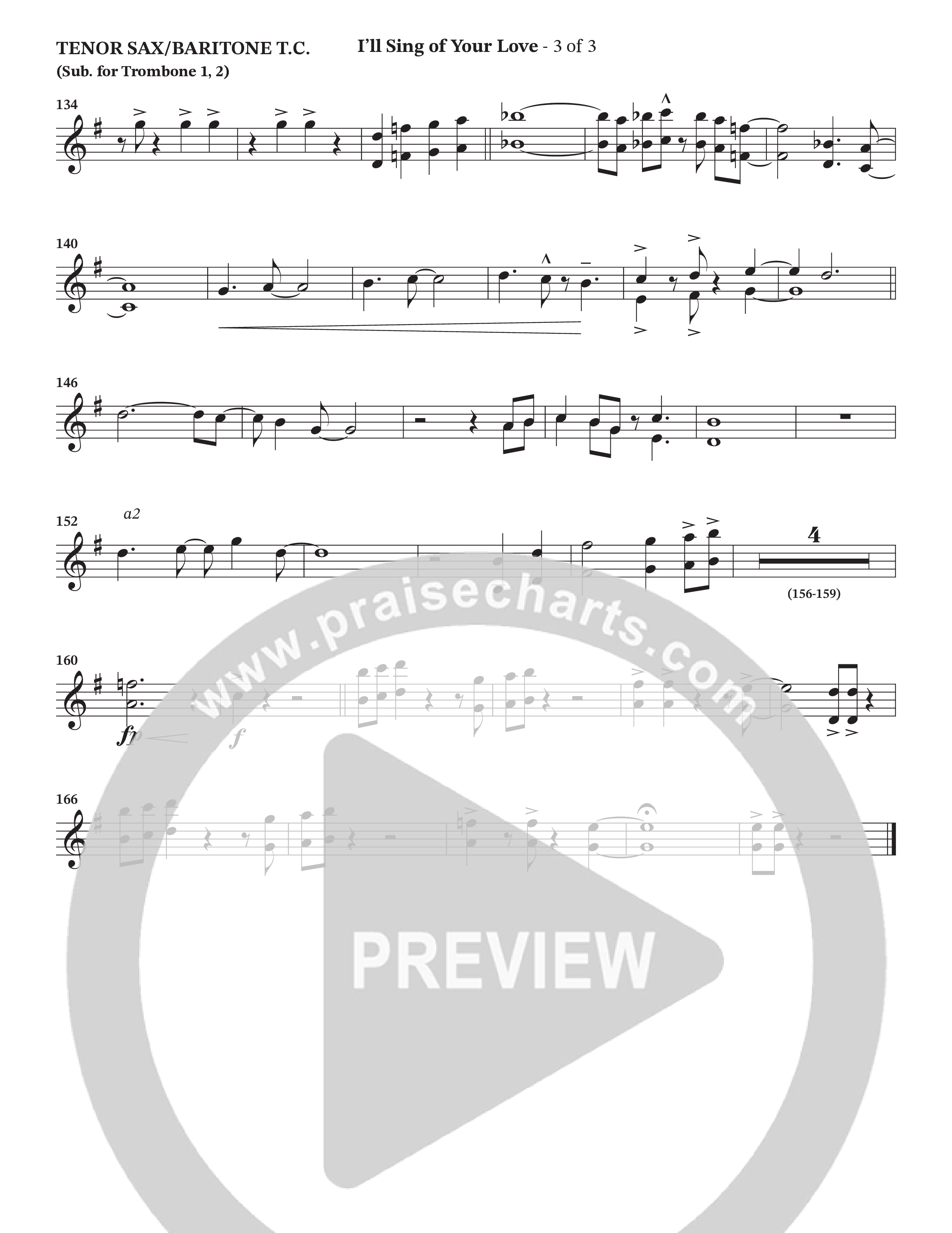 I'll Sing Of Your Love (Choral Anthem SATB) Tenor Sax/Baritone T.C. (The Brooklyn Tabernacle Choir / Arr. Carol Cymbala / Orch. Jason Michael Webb)
