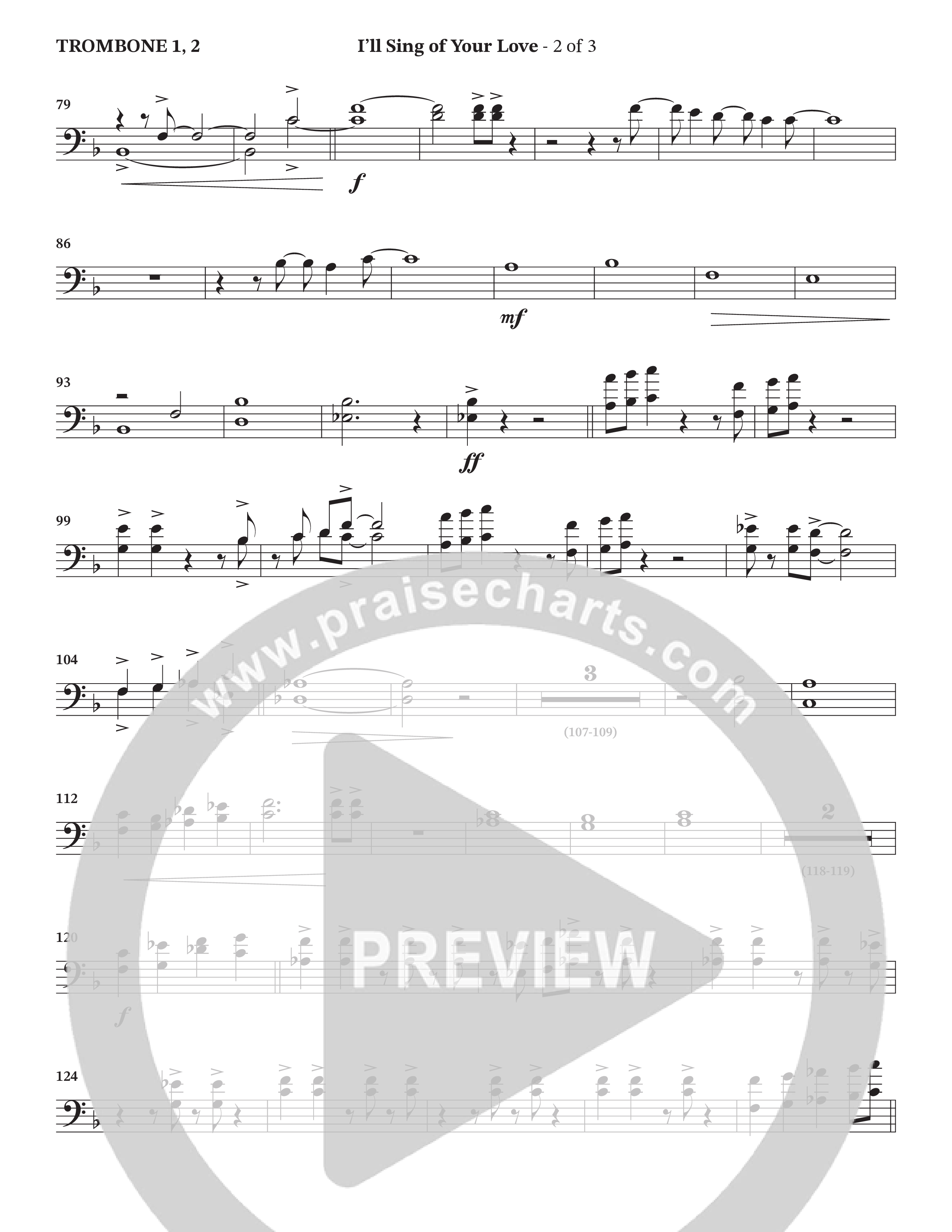 I'll Sing Of Your Love (Choral Anthem SATB) Trombone 1/2 (The Brooklyn Tabernacle Choir / Arr. Carol Cymbala / Orch. Jason Michael Webb)