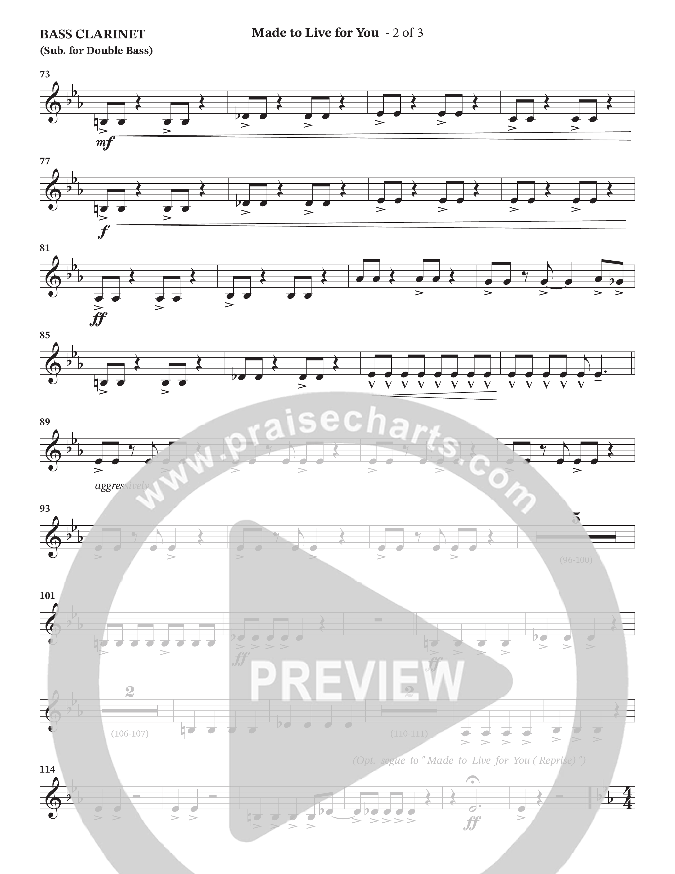 Made To Live For You (Choral Anthem SATB) Bass Clarinet (The Brooklyn Tabernacle Choir / Arr. Carol Cymbala / Orch. Jason Michael Webb)