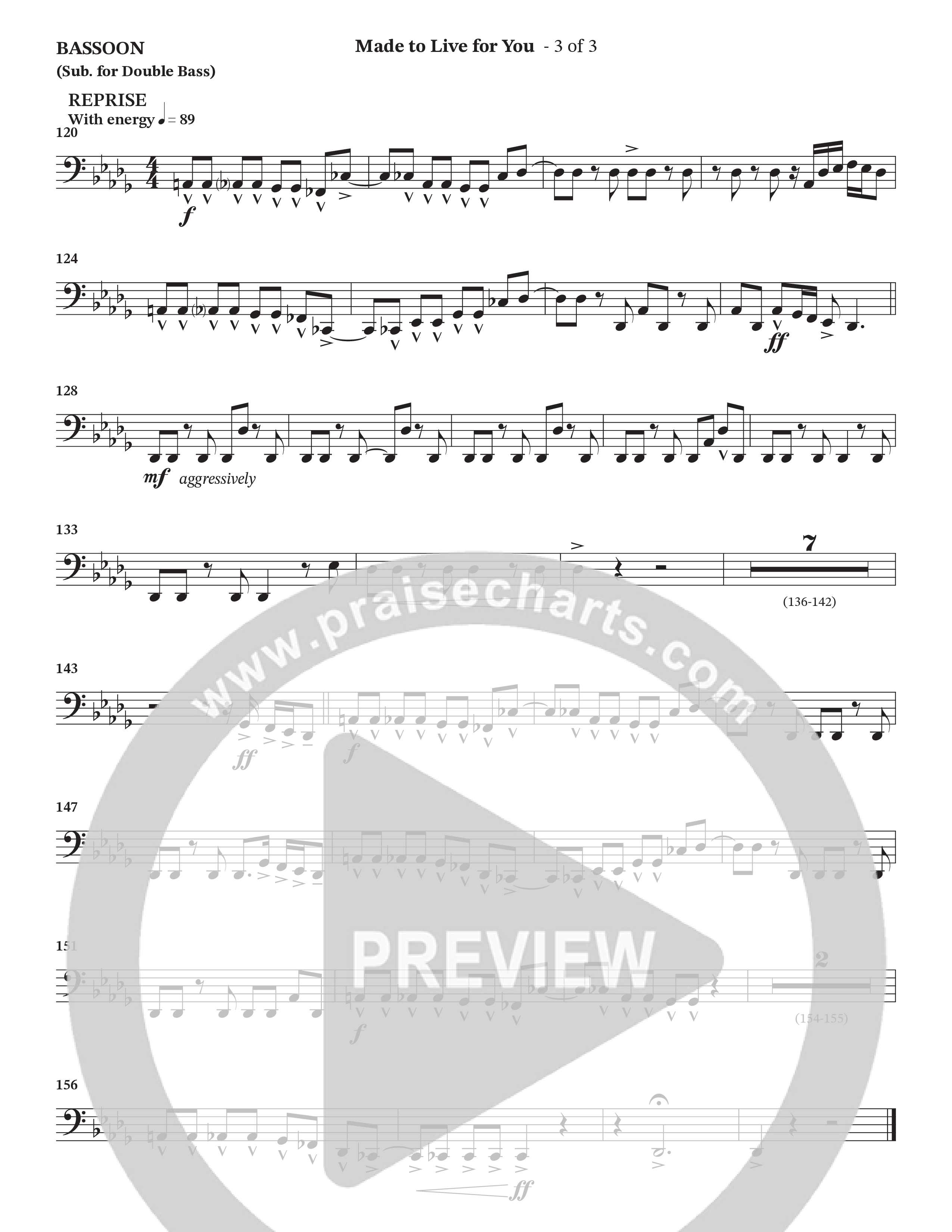 Made To Live For You (Choral Anthem SATB) Bassoon (The Brooklyn Tabernacle Choir / Arr. Carol Cymbala / Orch. Jason Michael Webb)