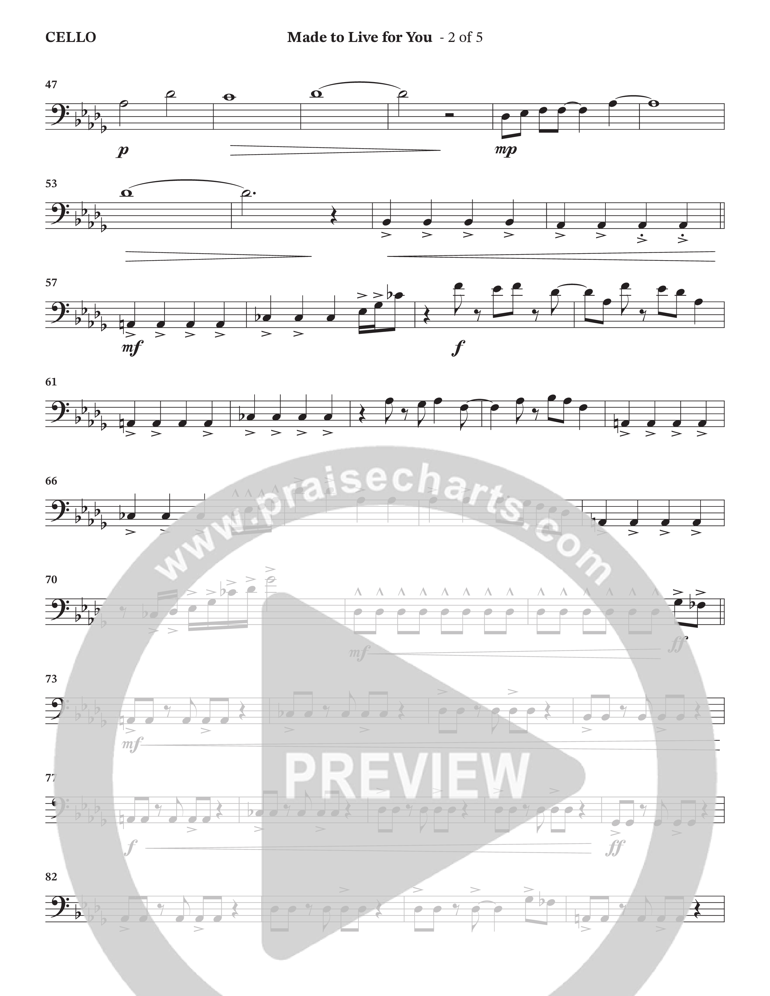 Made To Live For You (Choral Anthem SATB) Cello (The Brooklyn Tabernacle Choir / Arr. Carol Cymbala / Orch. Jason Michael Webb)