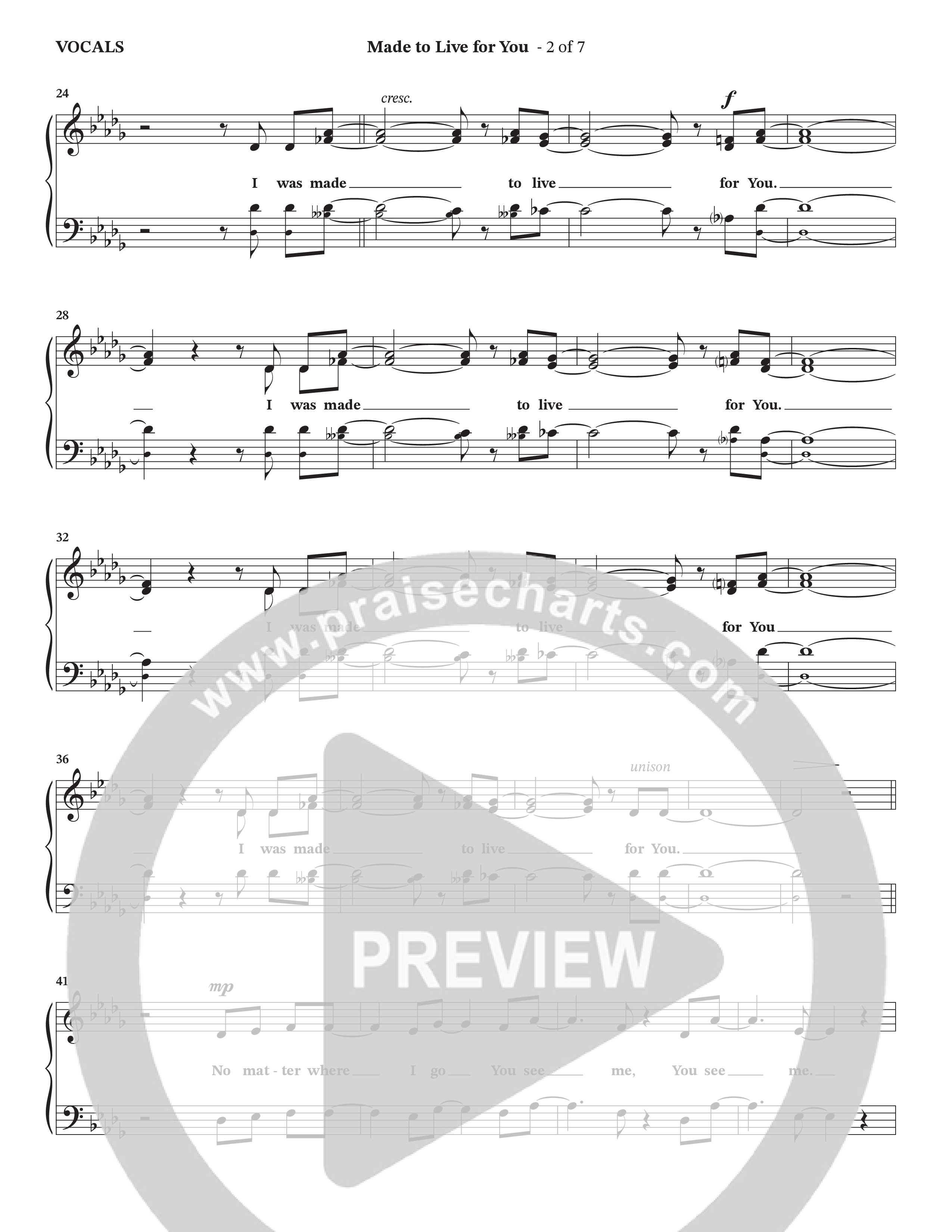 Made To Live For You (Choral Anthem SATB) Choir Sheet (SATB) (The Brooklyn Tabernacle Choir / Arr. Carol Cymbala / Orch. Jason Michael Webb)