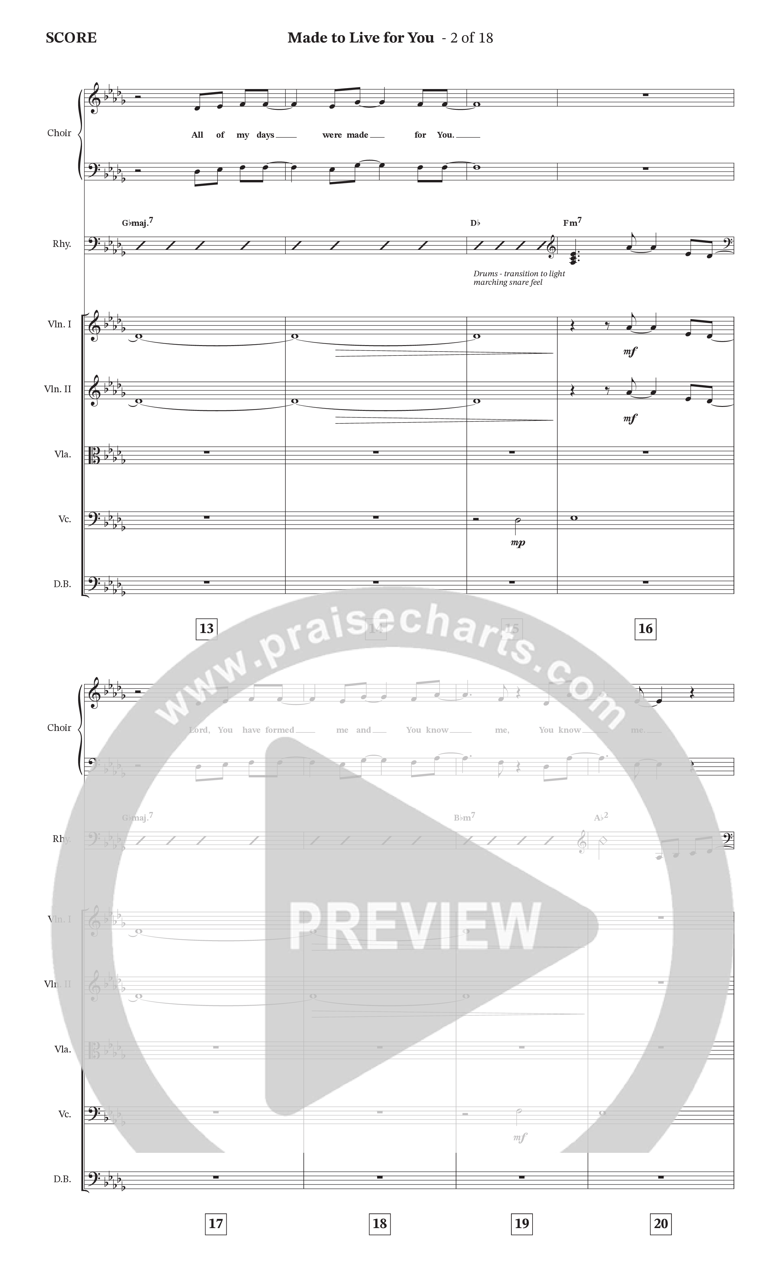 Made To Live For You (Choral Anthem SATB) Conductor's Score (The Brooklyn Tabernacle Choir / Arr. Carol Cymbala / Orch. Jason Michael Webb)