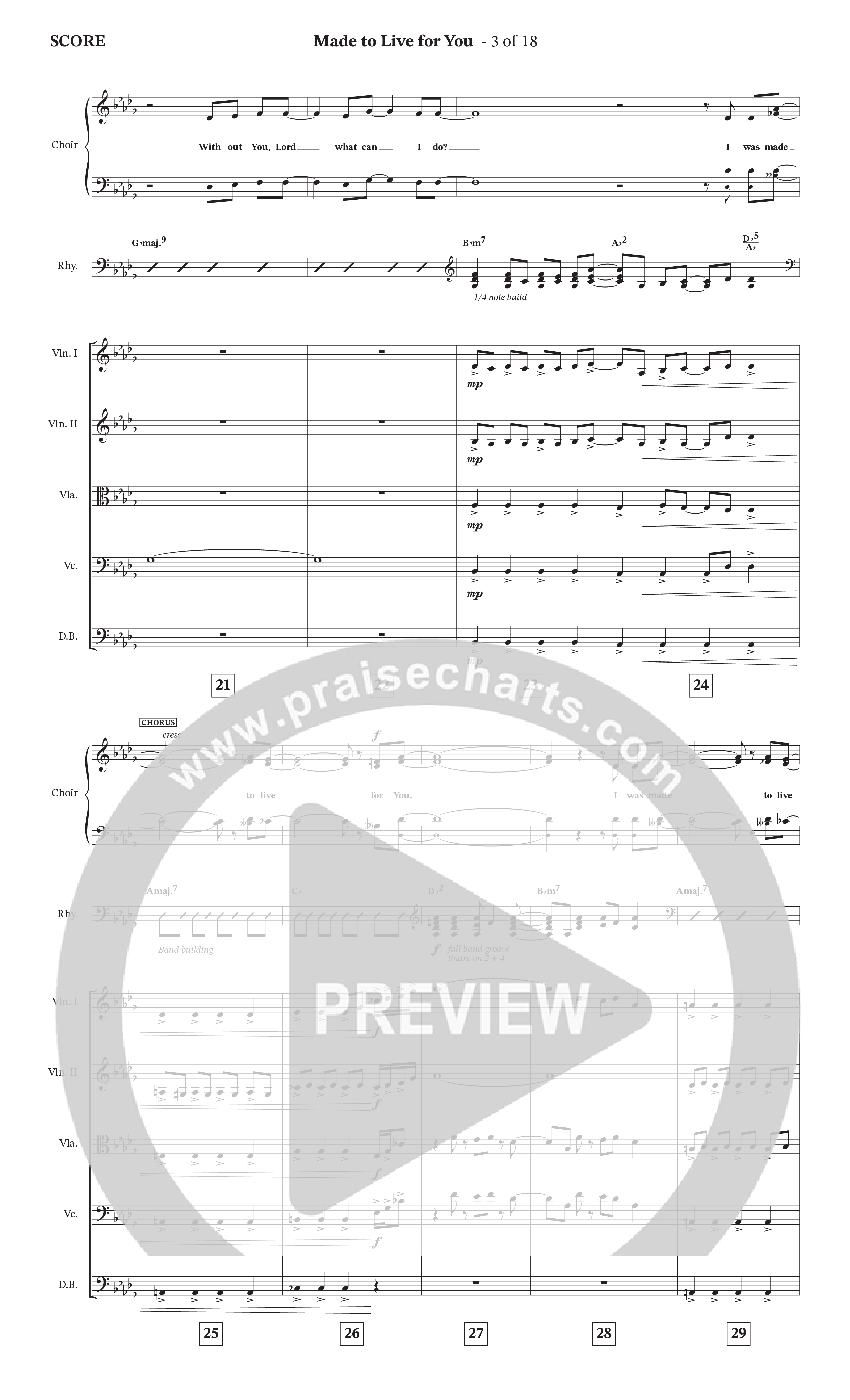 Made To Live For You (Choral Anthem SATB) Conductor's Score (The Brooklyn Tabernacle Choir / Arr. Carol Cymbala / Orch. Jason Michael Webb)