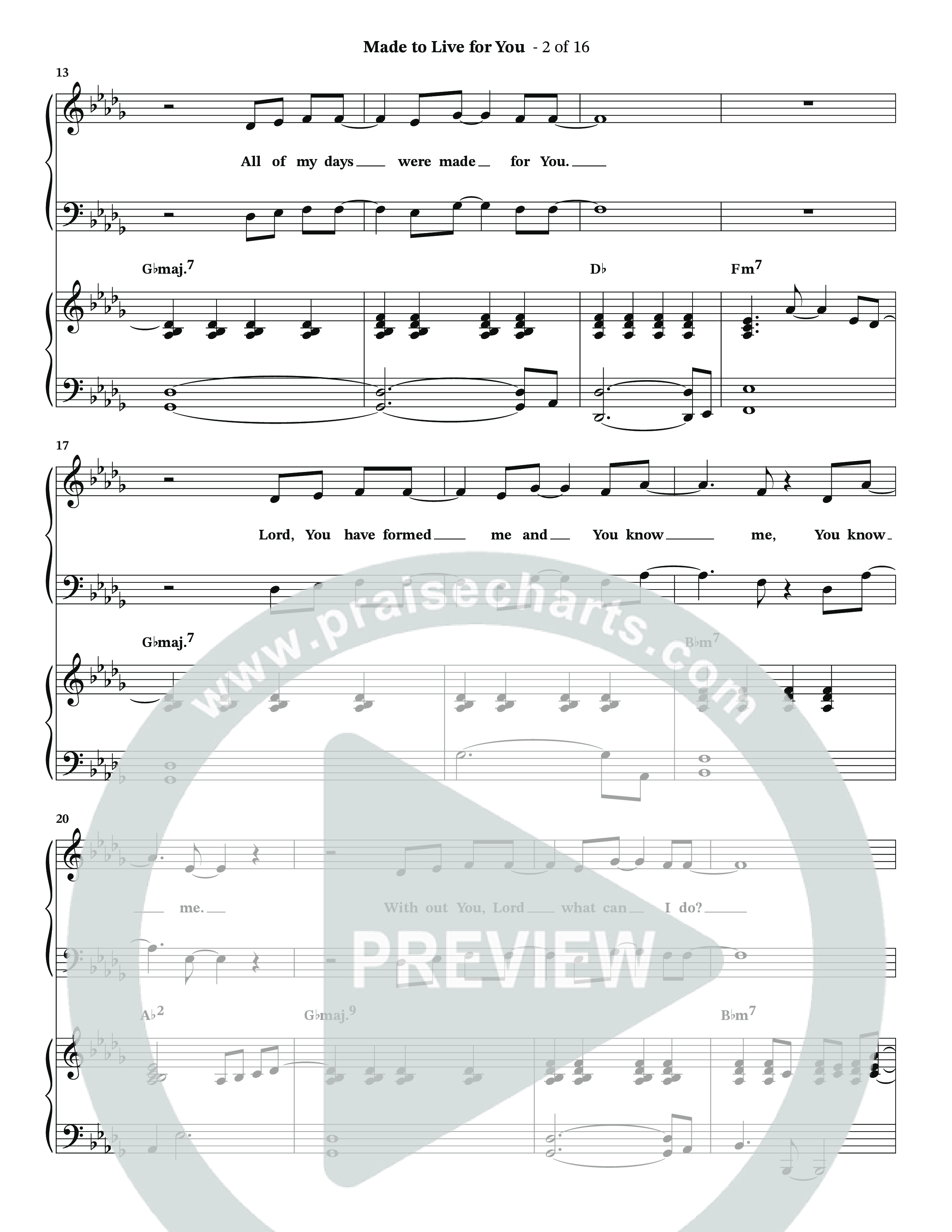 Made To Live For You (Choral Anthem SATB) Anthem (SATB/Piano) (The Brooklyn Tabernacle Choir / Arr. Carol Cymbala / Orch. Jason Michael Webb)