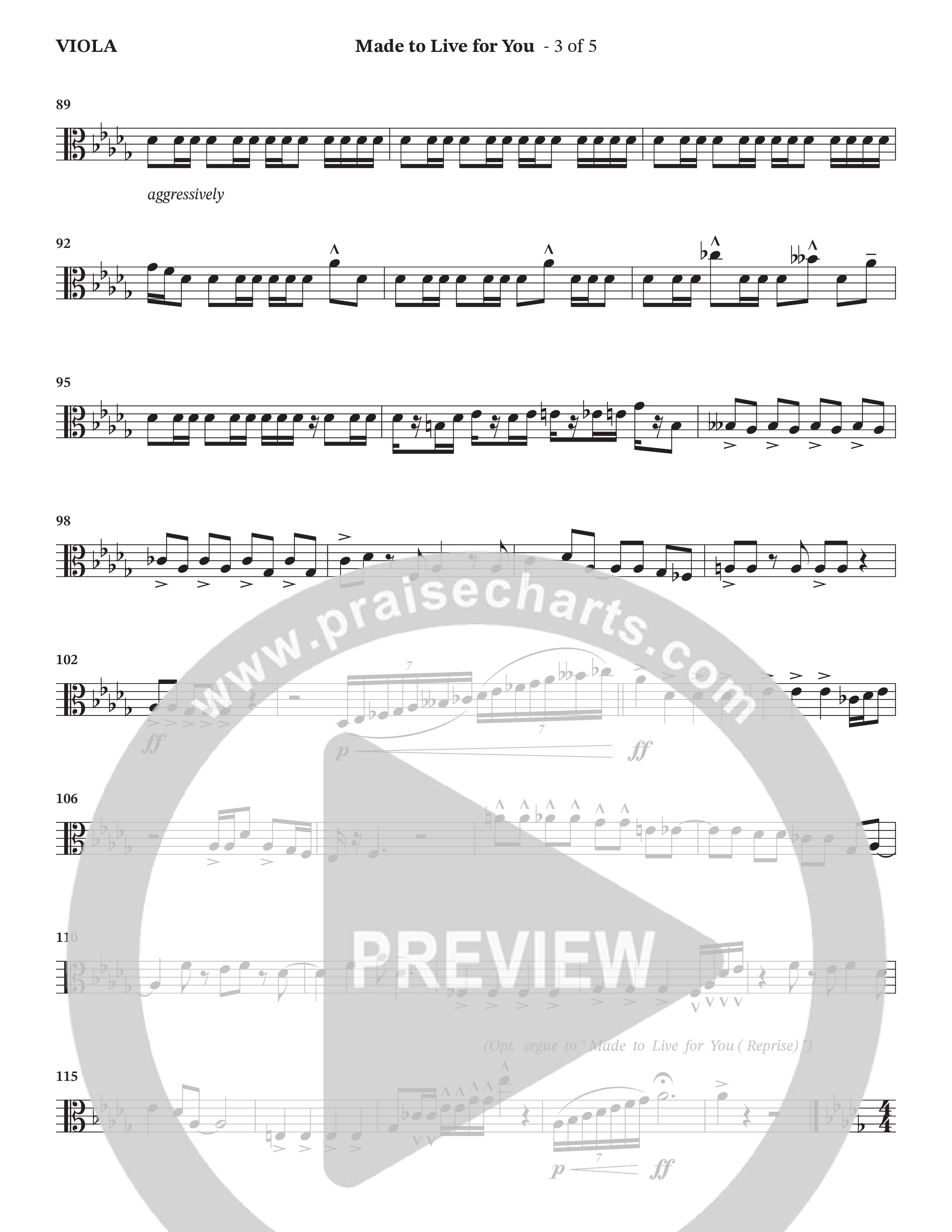 Made To Live For You (Choral Anthem SATB) Viola (The Brooklyn Tabernacle Choir / Arr. Carol Cymbala / Orch. Jason Michael Webb)