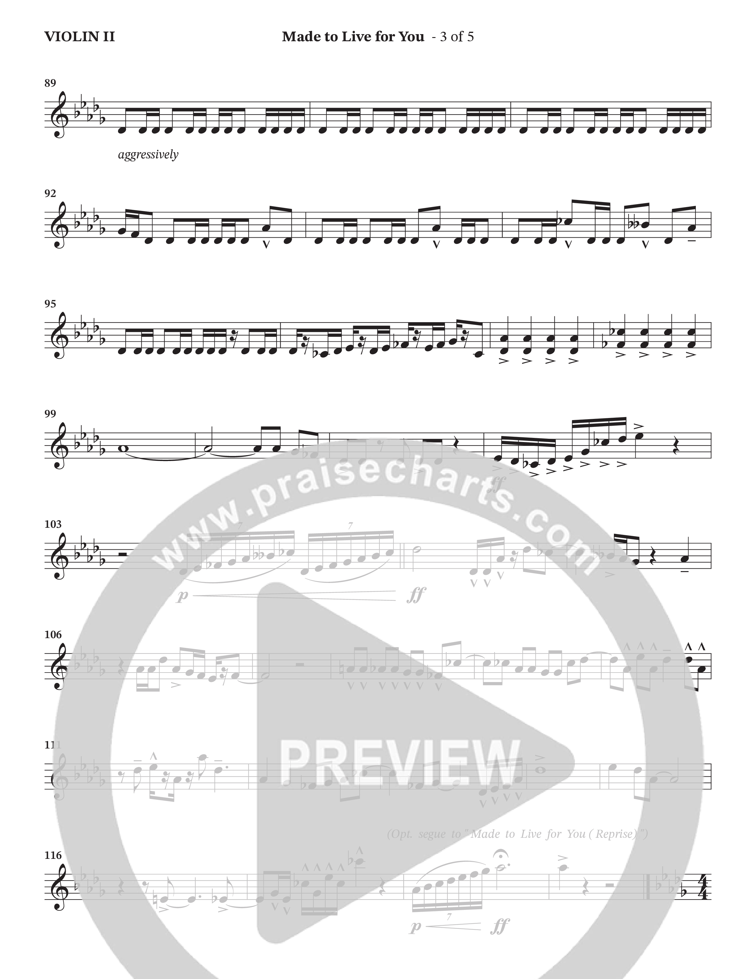 Made To Live For You (Choral Anthem SATB) Violin 2 (The Brooklyn Tabernacle Choir / Arr. Carol Cymbala / Orch. Jason Michael Webb)