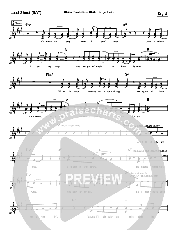 Christmas Like A Child Lead (SAT) (Third Day)