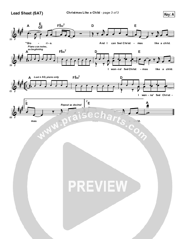 Christmas Like A Child Lead (SAT) (Third Day)