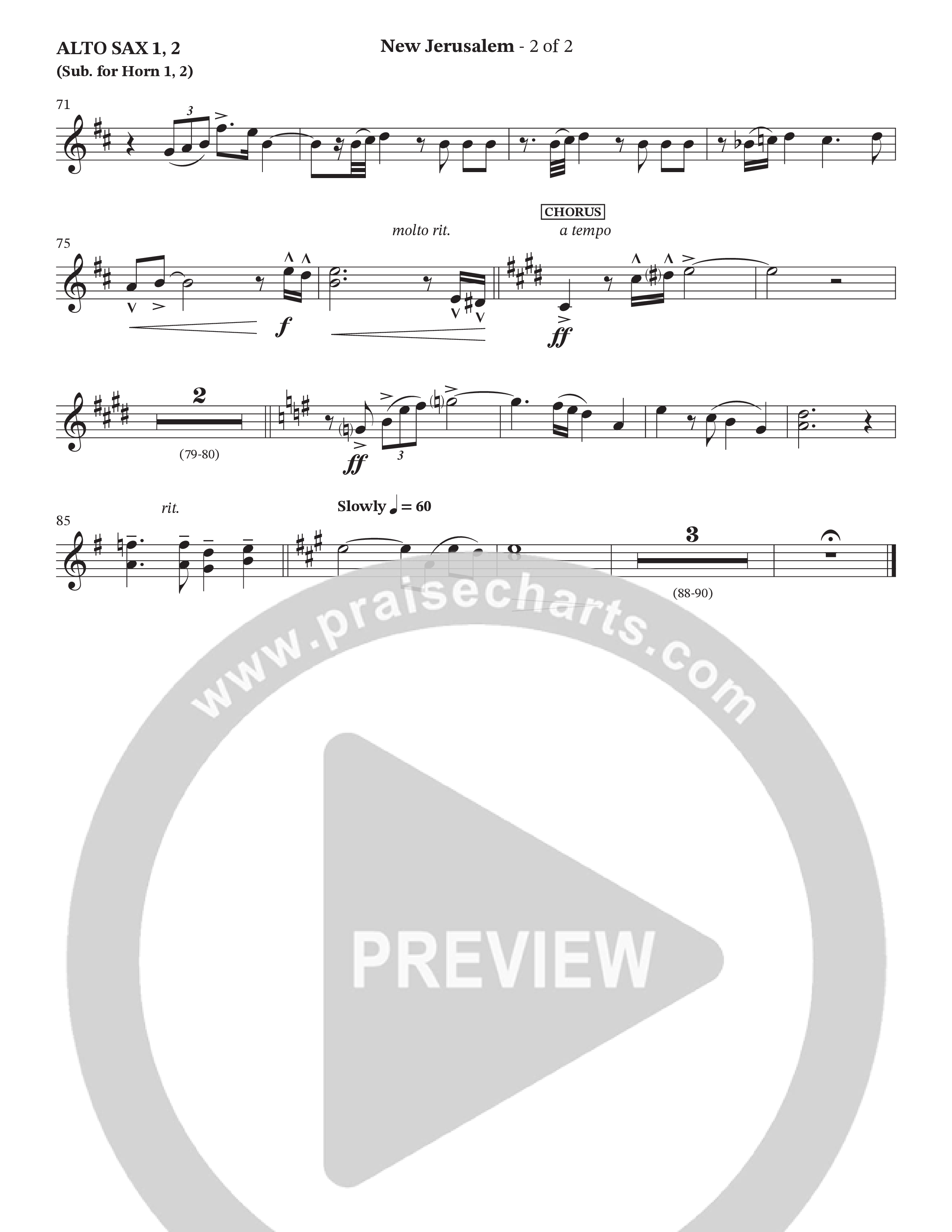 New Jerusalem (Choral Anthem SATB) Alto Sax (The Brooklyn Tabernacle Choir / Arr. Carol Cymbala / Arr. Jason Webb / Orch. David Hamilton)