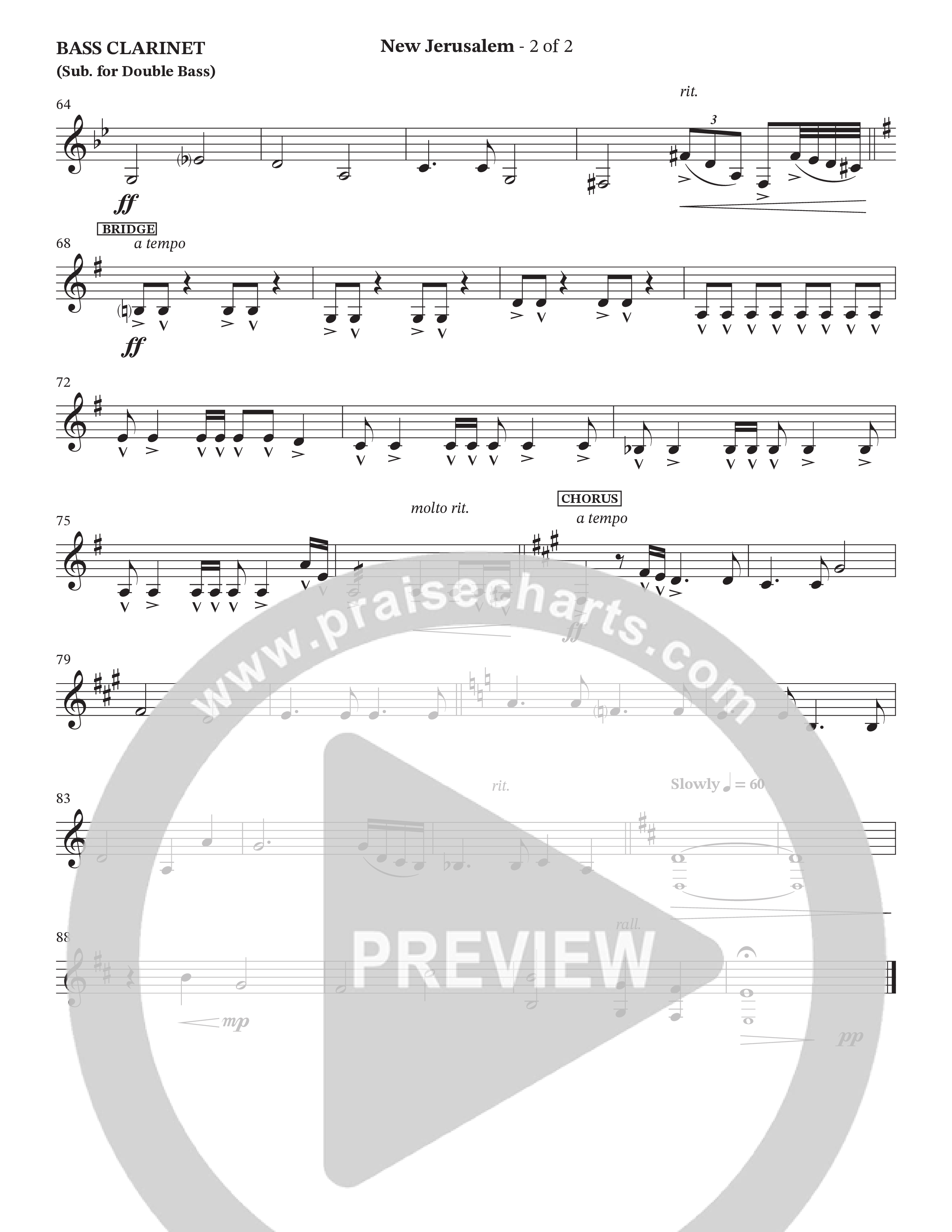 New Jerusalem (Choral Anthem SATB) Bass Clarinet (The Brooklyn Tabernacle Choir / Arr. Carol Cymbala / Arr. Jason Webb / Orch. David Hamilton)