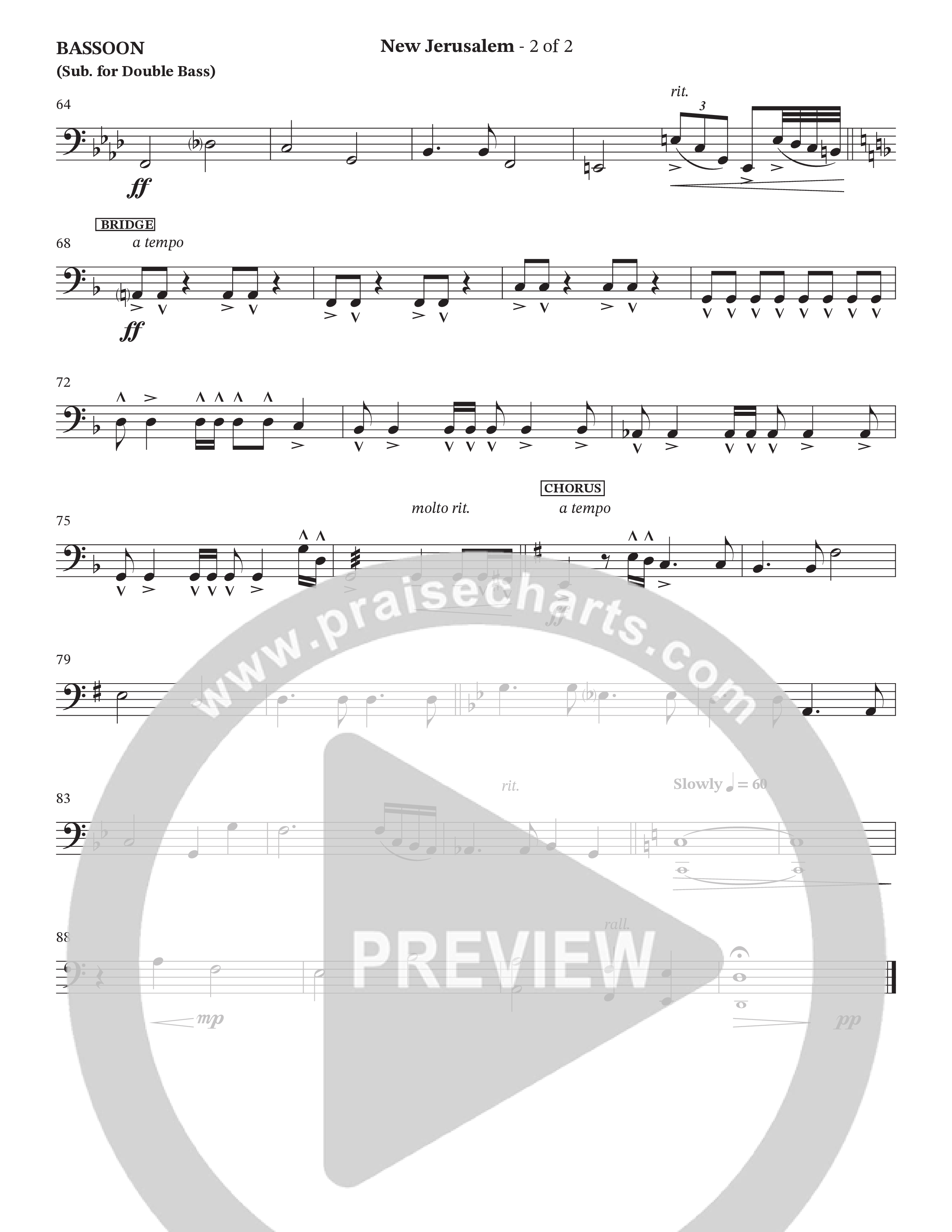 New Jerusalem (Choral Anthem SATB) Bassoon (The Brooklyn Tabernacle Choir / Arr. Carol Cymbala / Arr. Jason Webb / Orch. David Hamilton)