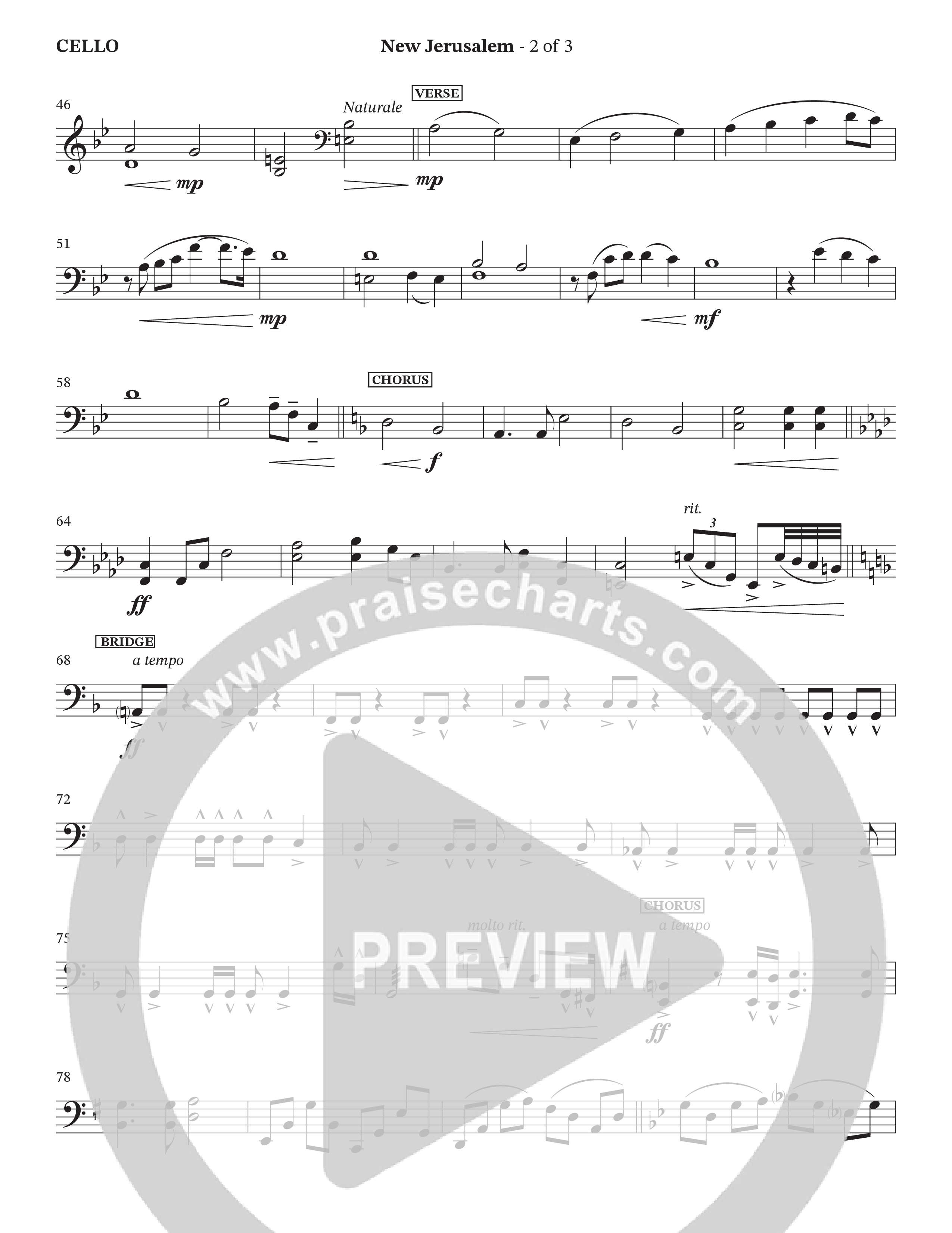 New Jerusalem (Choral Anthem SATB) Cello (The Brooklyn Tabernacle Choir / Arr. Carol Cymbala / Arr. Jason Webb / Orch. David Hamilton)
