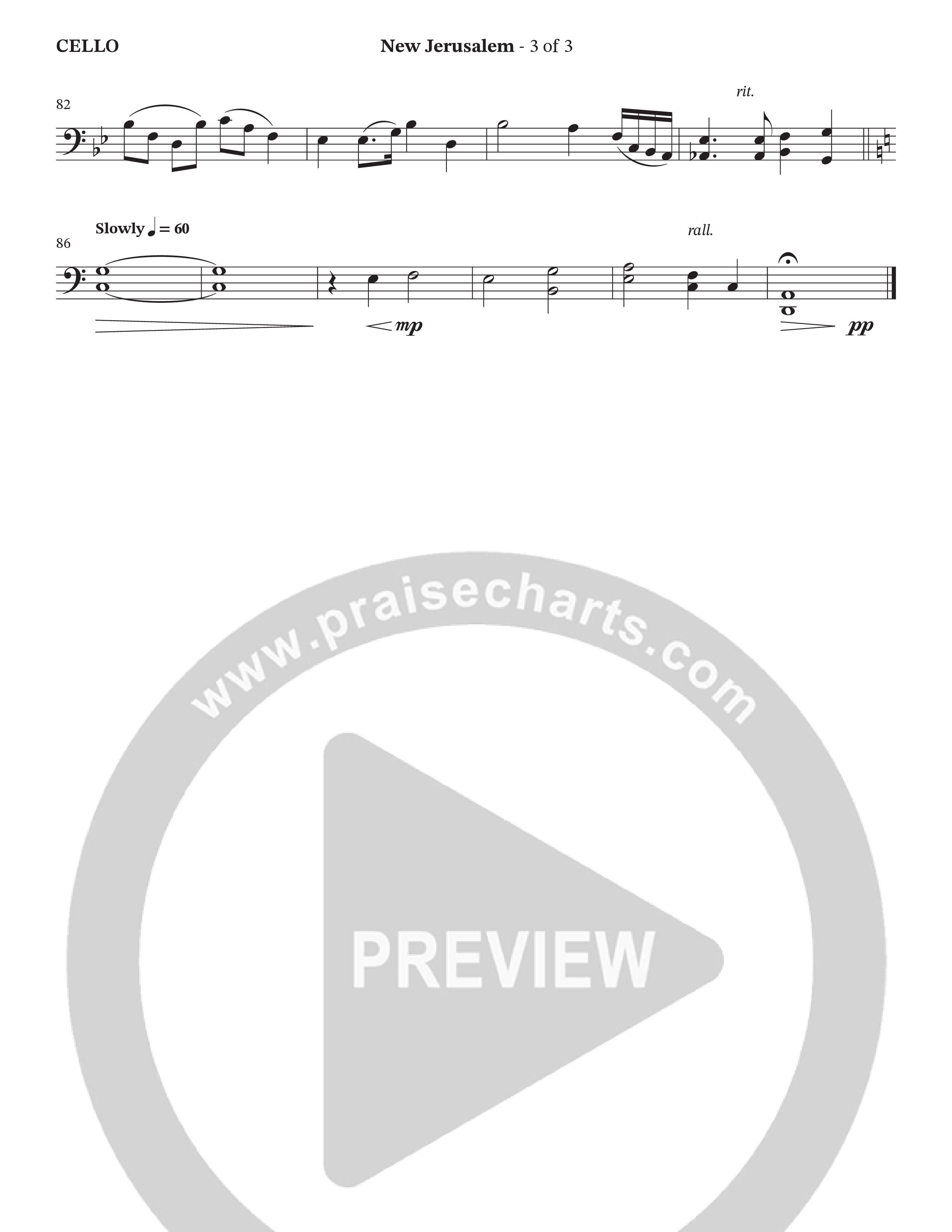 New Jerusalem (Choral Anthem SATB) Cello (The Brooklyn Tabernacle Choir / Arr. Carol Cymbala / Arr. Jason Webb / Orch. David Hamilton)