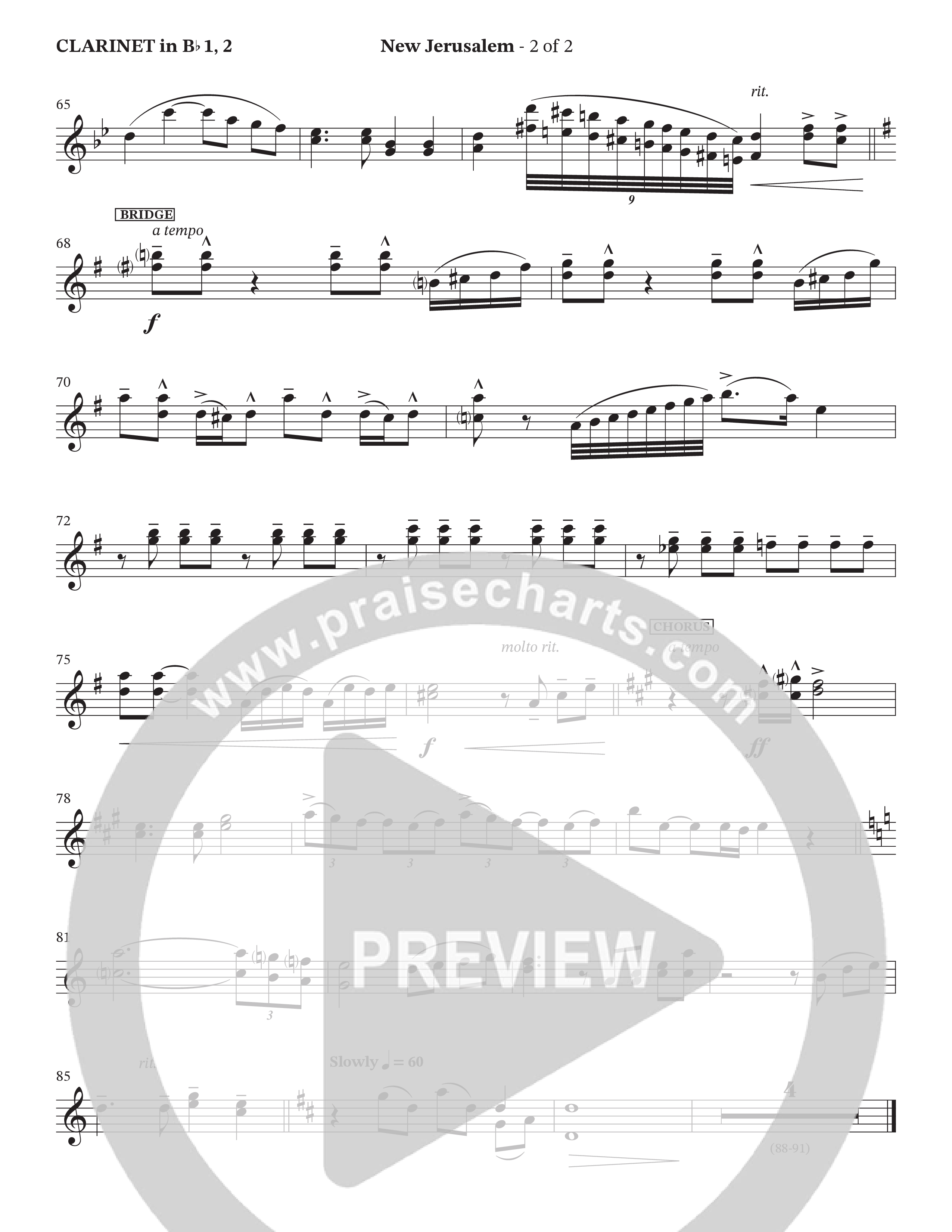 New Jerusalem (Choral Anthem SATB) Clarinet (The Brooklyn Tabernacle Choir / Arr. Carol Cymbala / Arr. Jason Webb / Orch. David Hamilton)