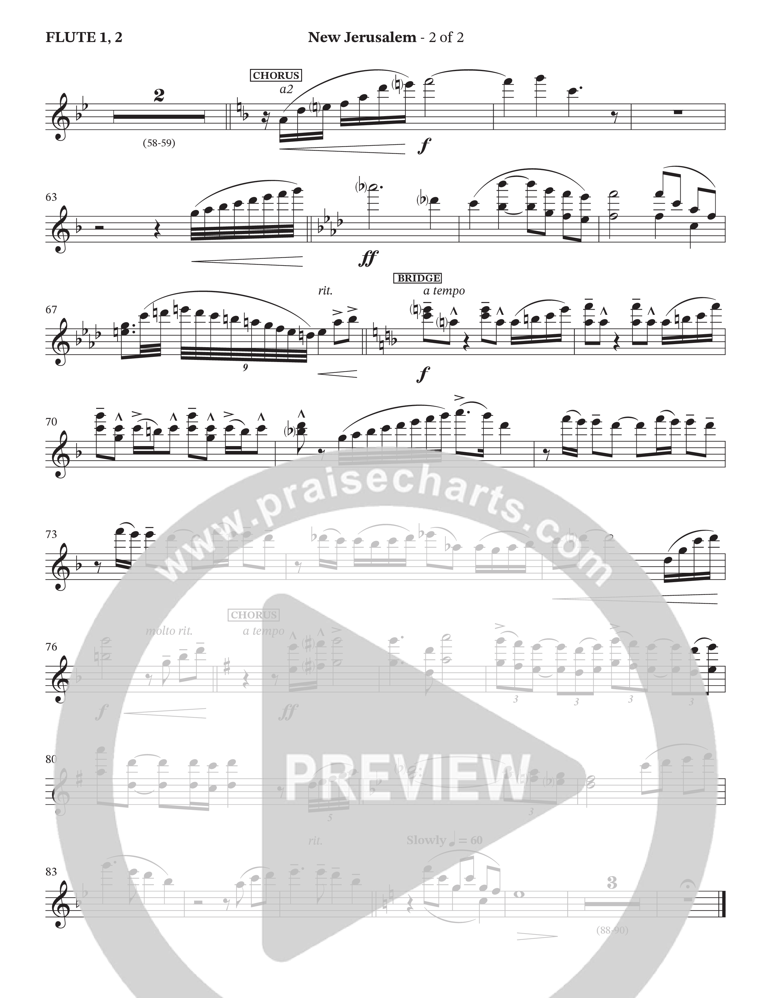 New Jerusalem (Choral Anthem SATB) Flute (The Brooklyn Tabernacle Choir / Arr. Carol Cymbala / Arr. Jason Webb / Orch. David Hamilton)