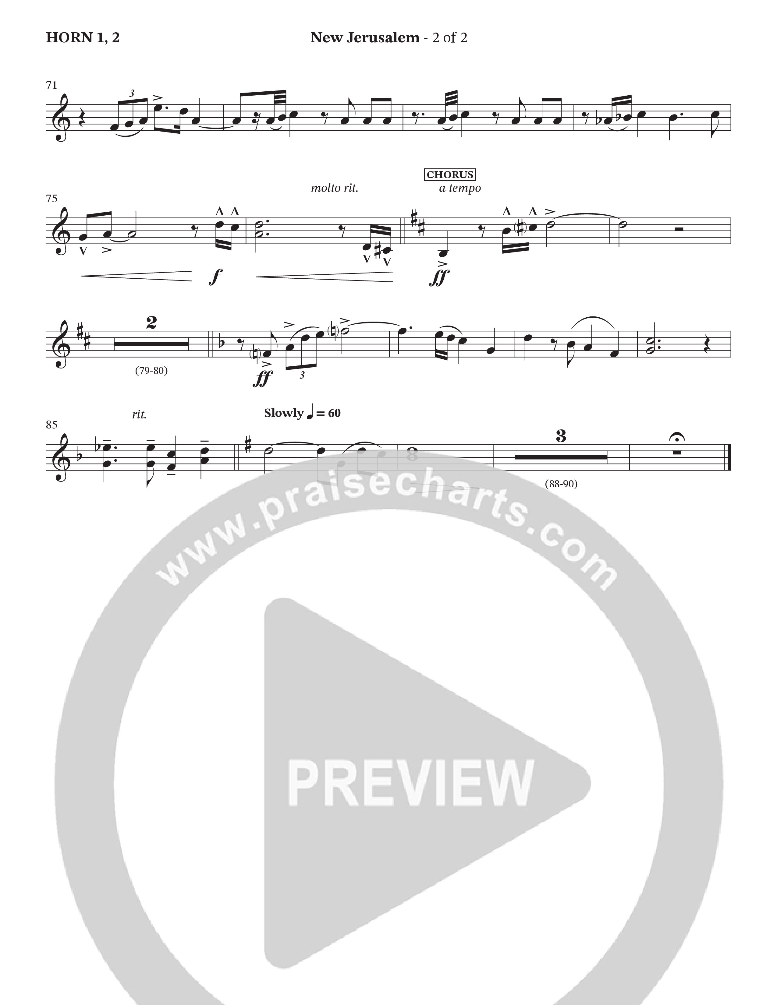 New Jerusalem (Choral Anthem SATB) French Horn (The Brooklyn Tabernacle Choir / Arr. Carol Cymbala / Arr. Jason Webb / Orch. David Hamilton)