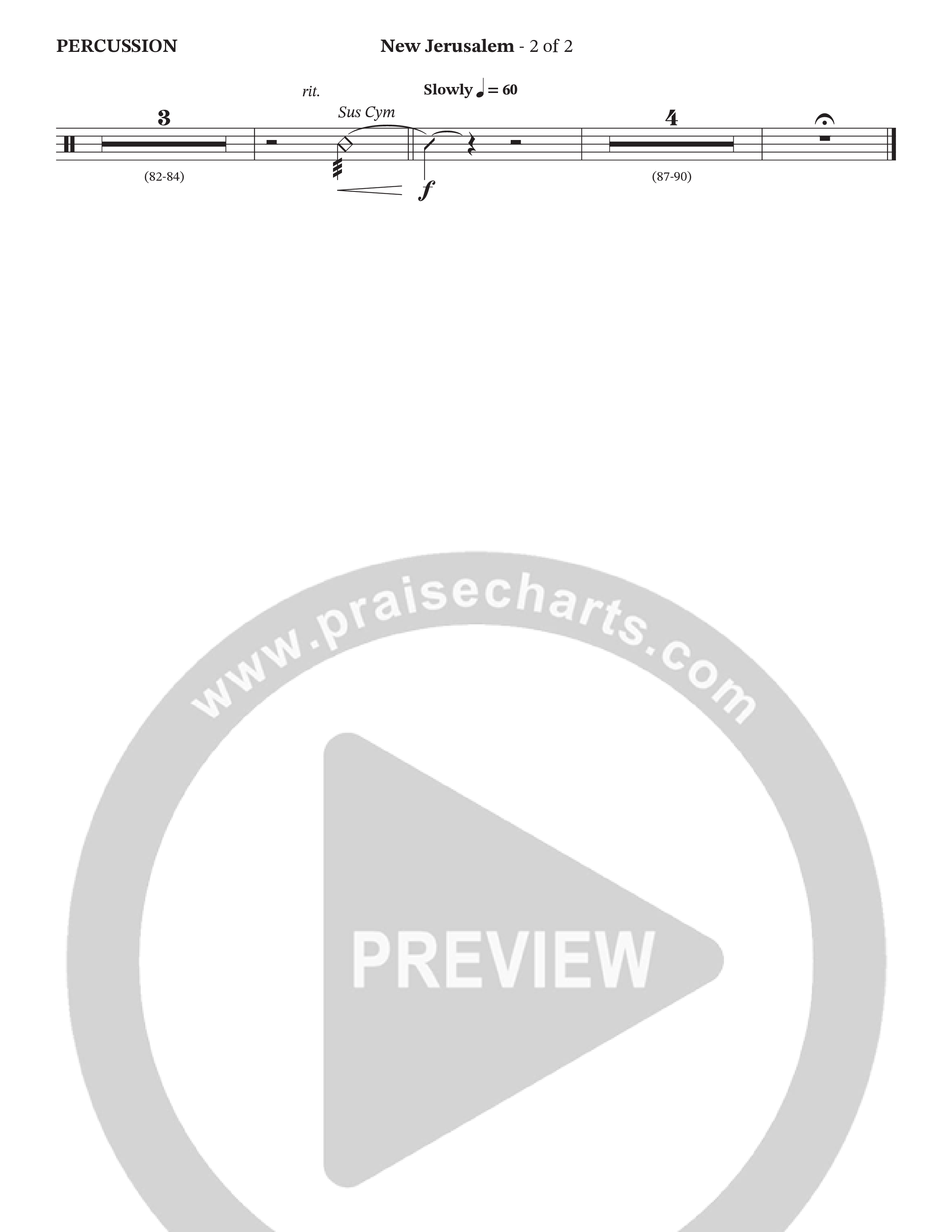 New Jerusalem (Choral Anthem SATB) Percussion (The Brooklyn Tabernacle Choir / Arr. Carol Cymbala / Arr. Jason Webb / Orch. David Hamilton)