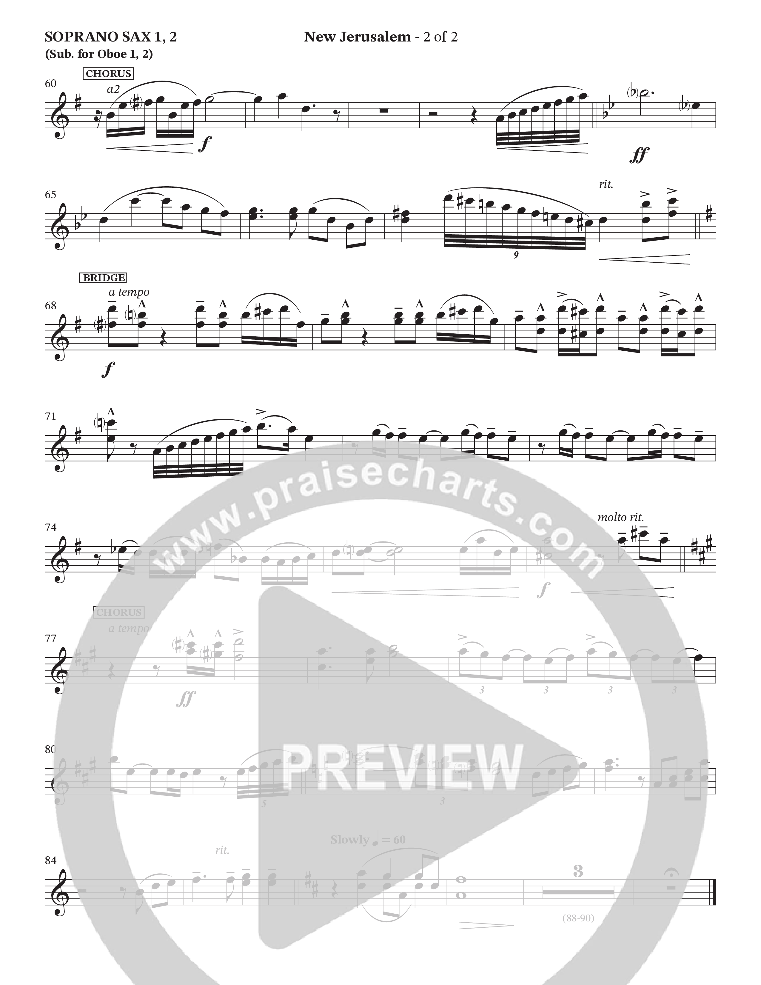 New Jerusalem (Choral Anthem SATB) Soprano Sax (The Brooklyn Tabernacle Choir / Arr. Carol Cymbala / Arr. Jason Webb / Orch. David Hamilton)
