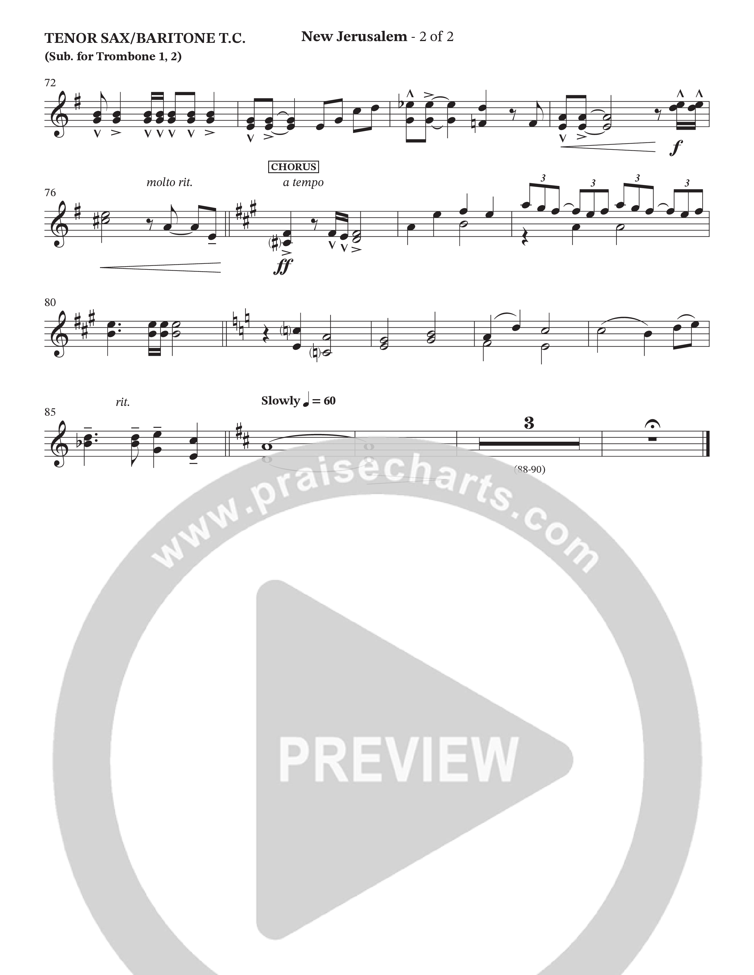 New Jerusalem (Choral Anthem SATB) Tenor Sax/Baritone T.C. (The Brooklyn Tabernacle Choir / Arr. Carol Cymbala / Arr. Jason Webb / Orch. David Hamilton)