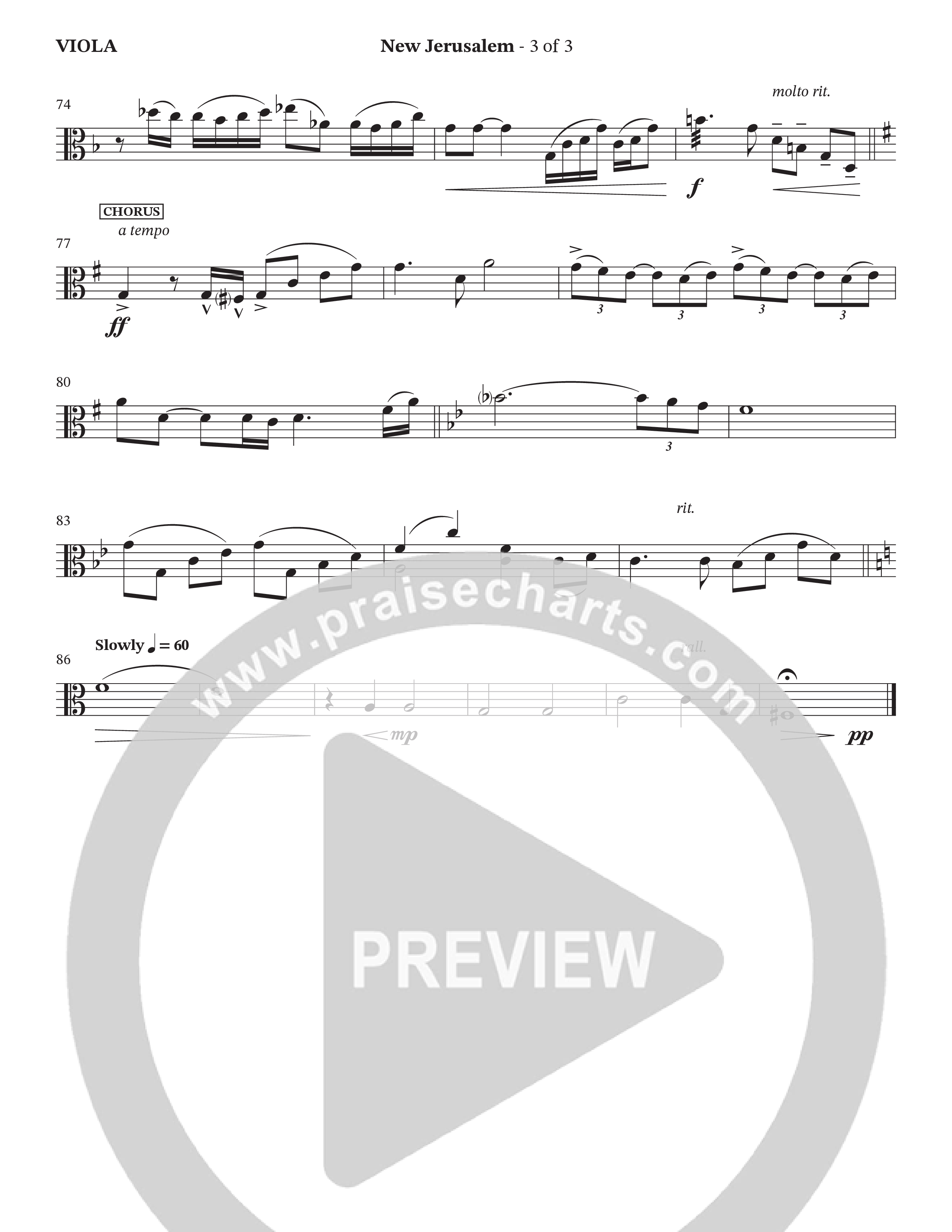 New Jerusalem (Choral Anthem SATB) Viola (The Brooklyn Tabernacle Choir / Arr. Carol Cymbala / Arr. Jason Webb / Orch. David Hamilton)