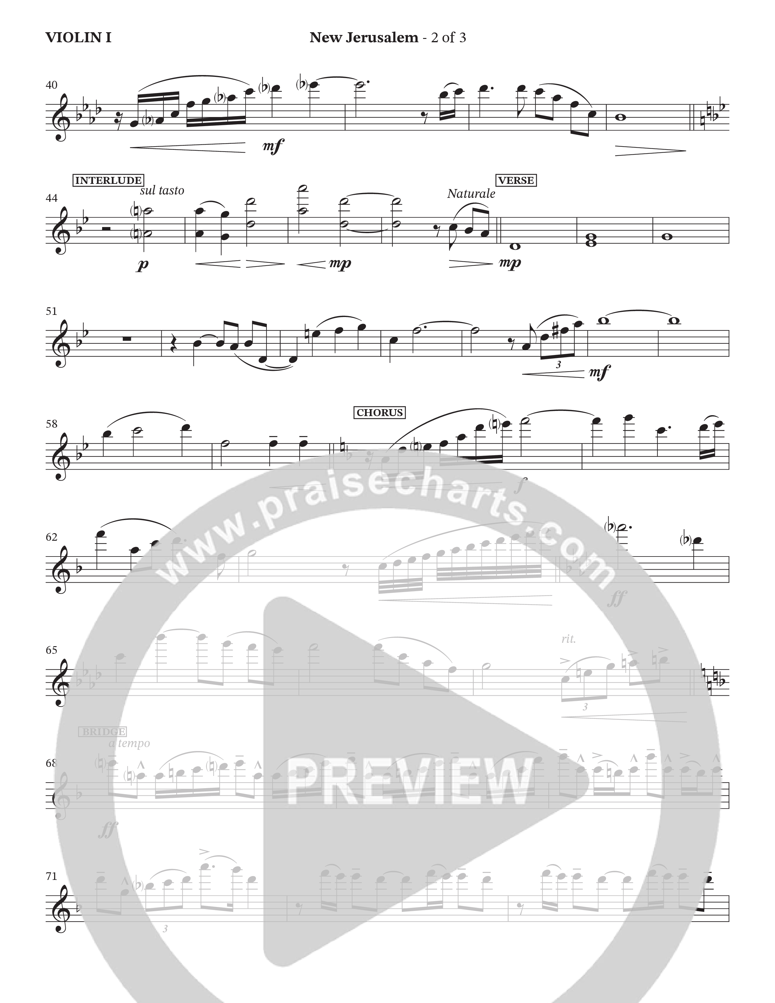 New Jerusalem (Choral Anthem SATB) Violin 1 (The Brooklyn Tabernacle Choir / Arr. Carol Cymbala / Arr. Jason Webb / Orch. David Hamilton)
