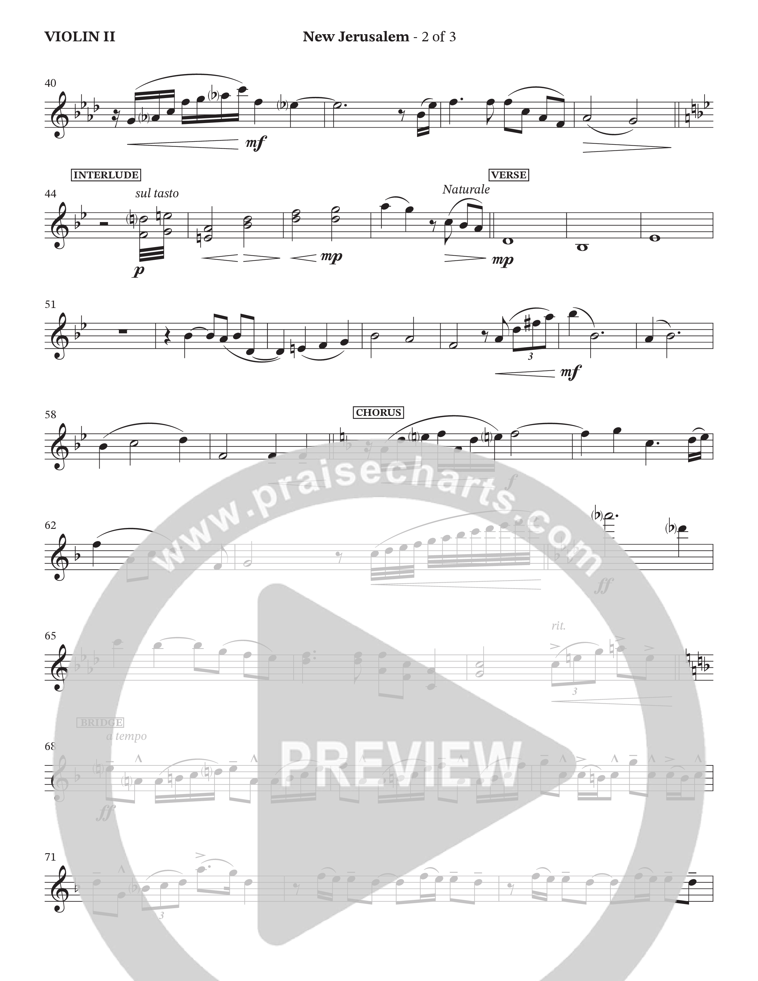 New Jerusalem (Choral Anthem SATB) Violin 2 (The Brooklyn Tabernacle Choir / Arr. Carol Cymbala / Arr. Jason Webb / Orch. David Hamilton)