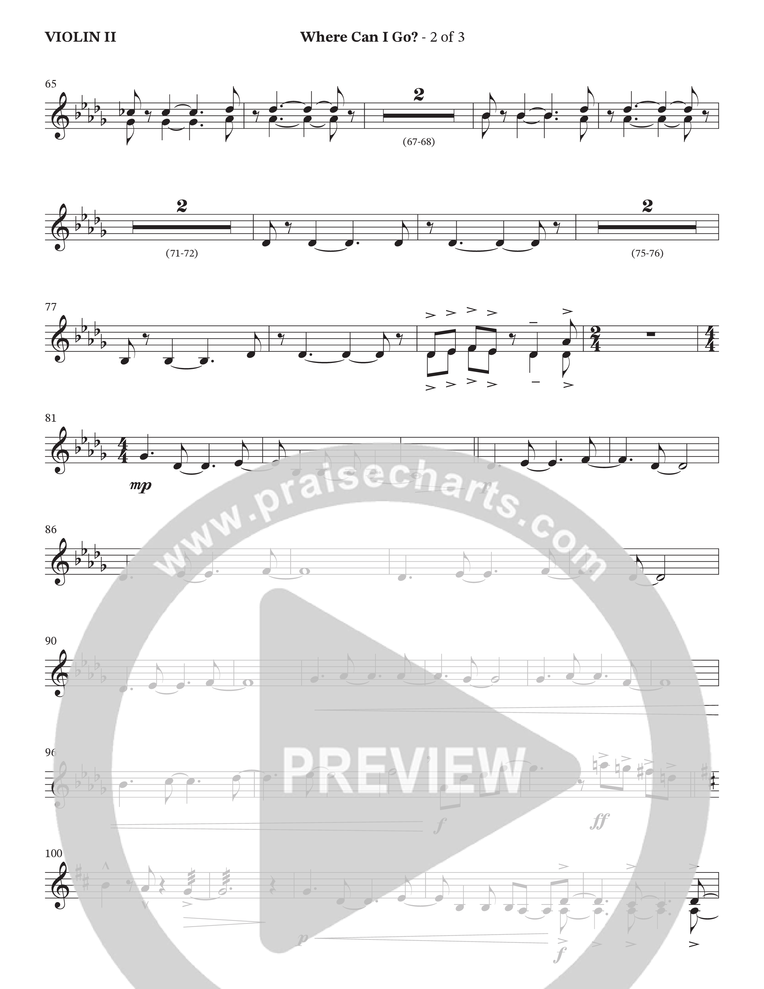Where Can I Go (Choral Anthem SATB) Violin 2 (The Brooklyn Tabernacle Choir / Arr. Carol Cymbala / Orch. Jason Michael Webb)