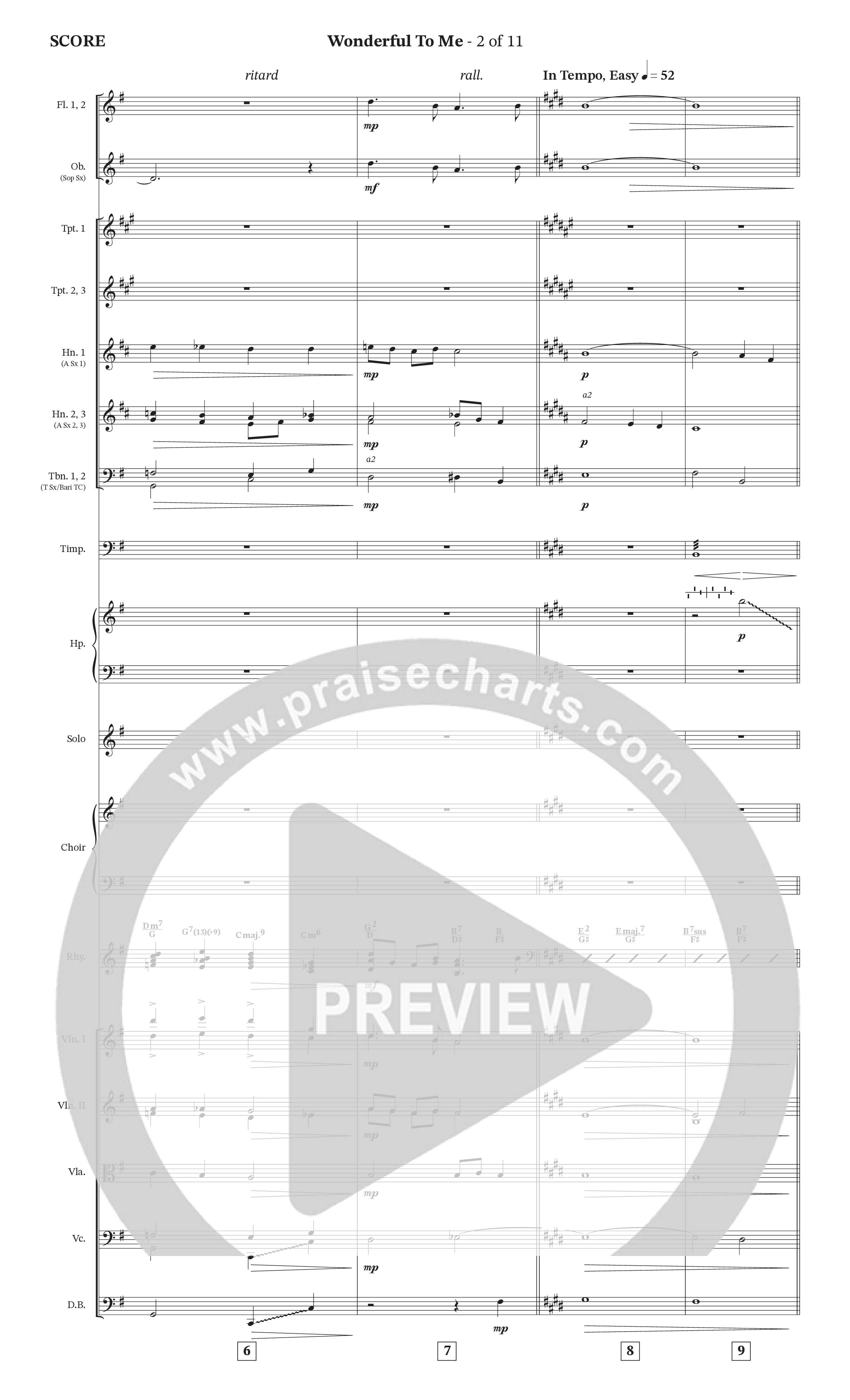 Wonderful To Me (Choral Anthem SATB) Orchestration (The Brooklyn Tabernacle Choir / Arr. Carol Cymbala / Orch. Jason Michael Webb)